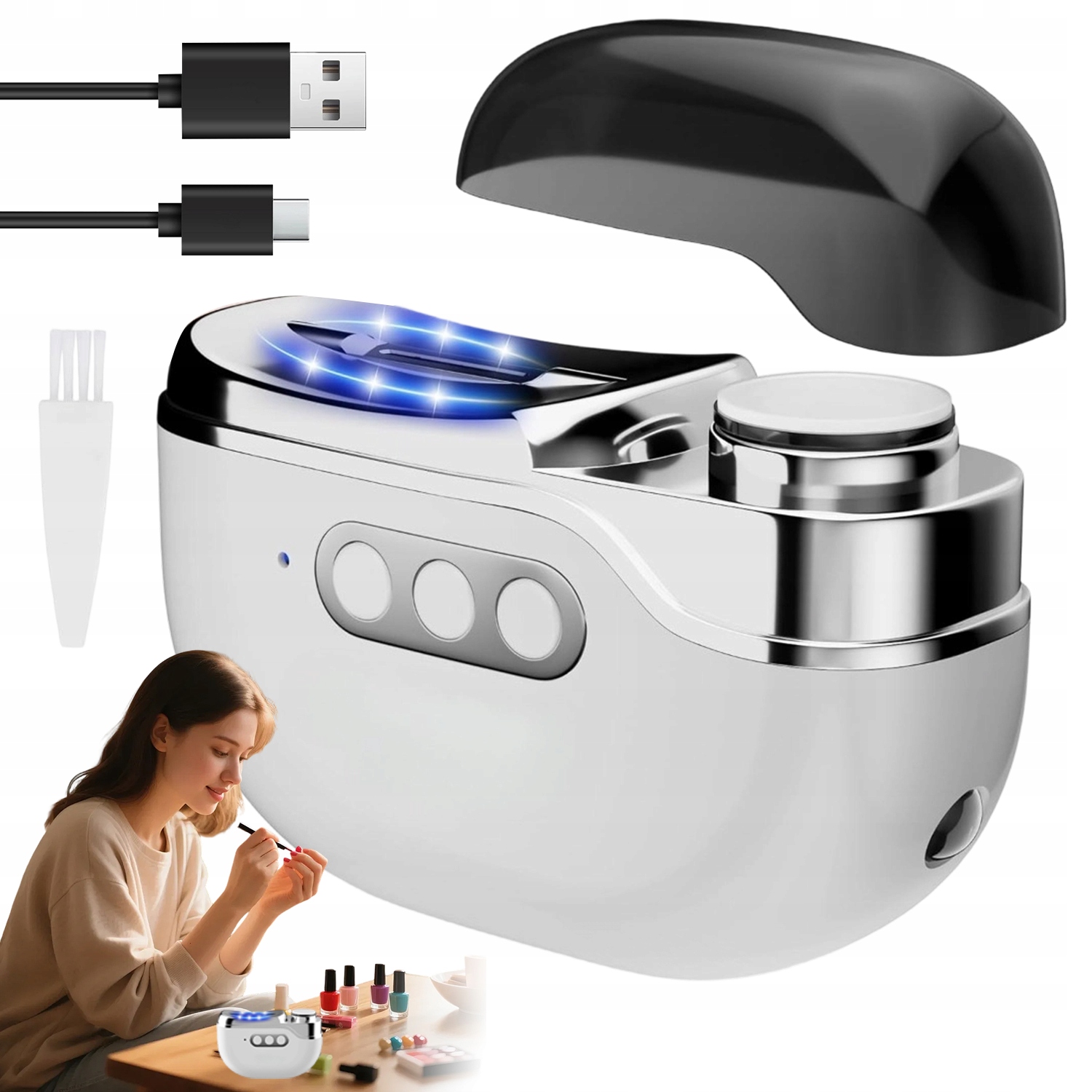 Elektrické Led Nůžky Na Nehty Akumulátor 500 Mah Tiché Pro Děti