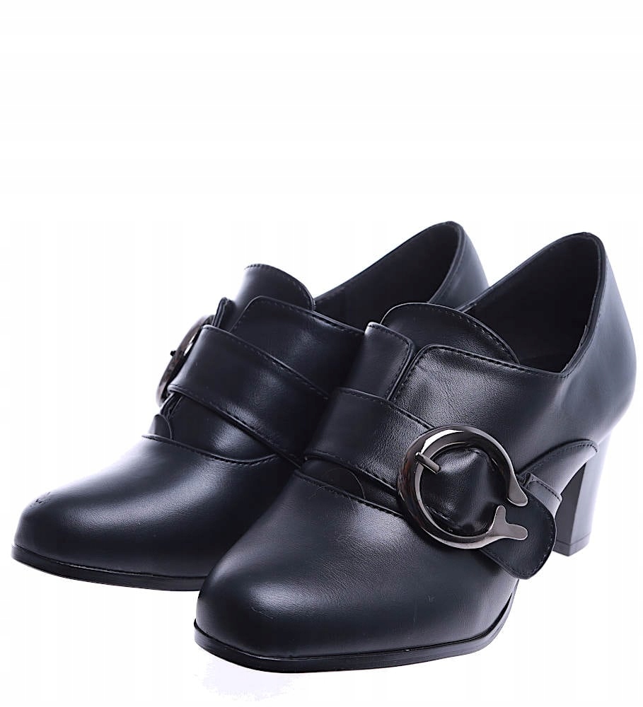 czarne botki damskie słupek r. 40 Model Botki na słupku