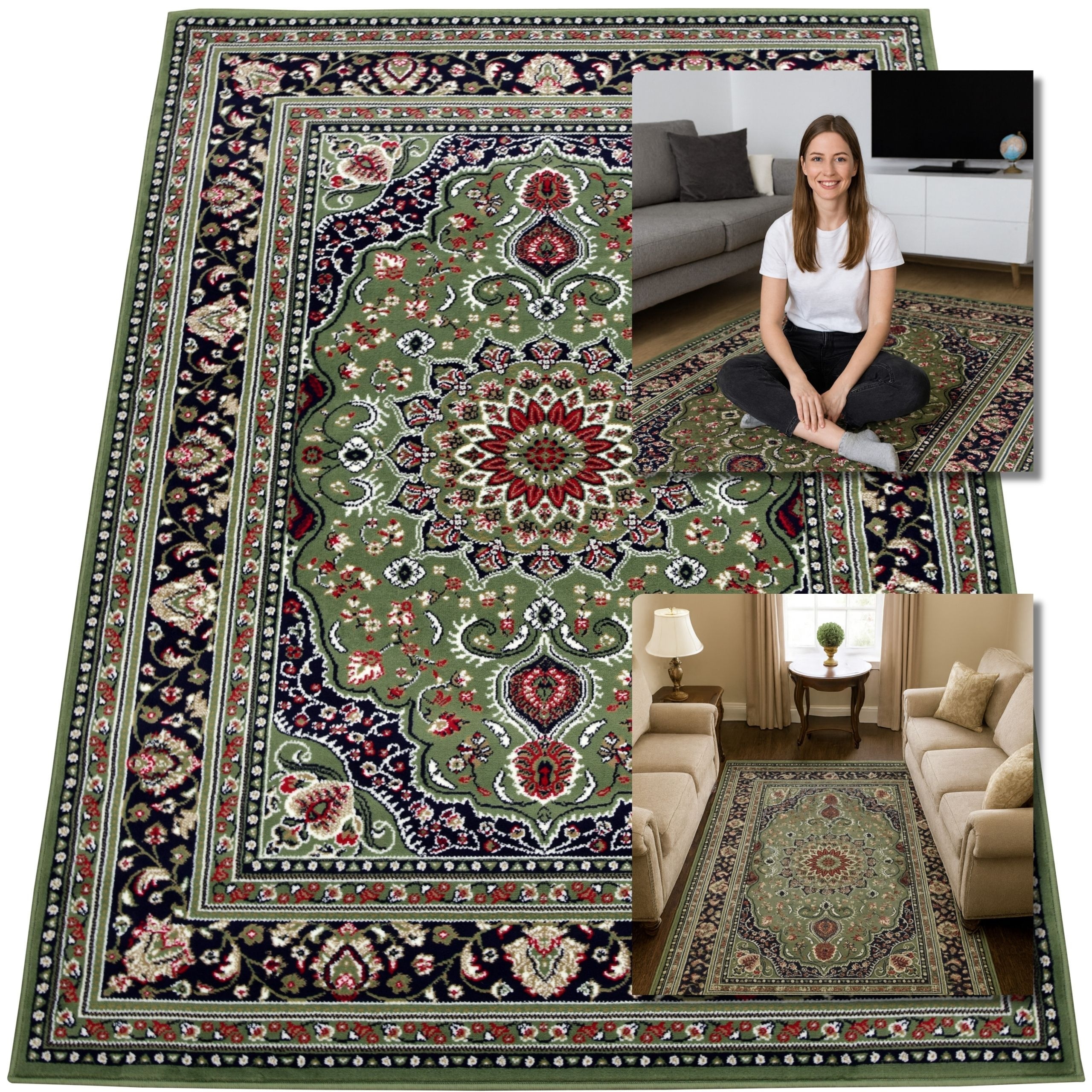 Koberec Tradiční Vintage Koberec Zelený Venezia Koberce Do Obývacího Pokoje 80x300