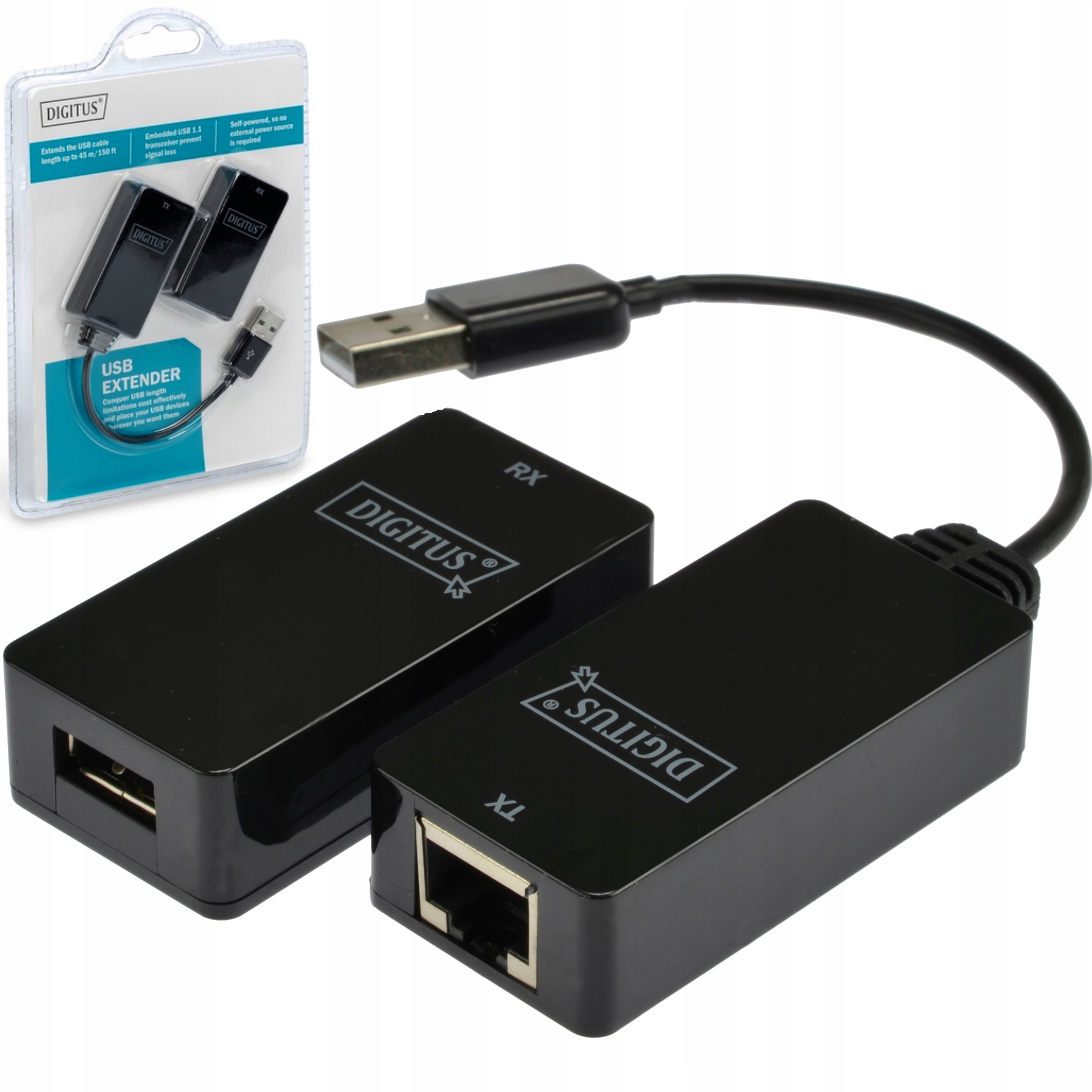 Digitus Przedłużacz extender Usb skrętka RJ45 45m