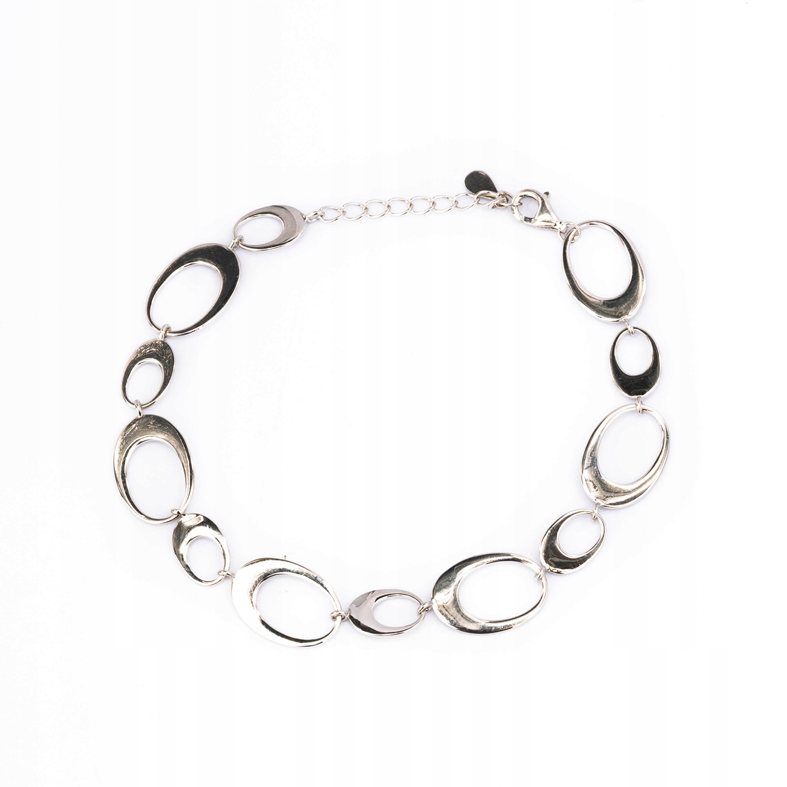 Stříbrný náramek 925, spojené ovály