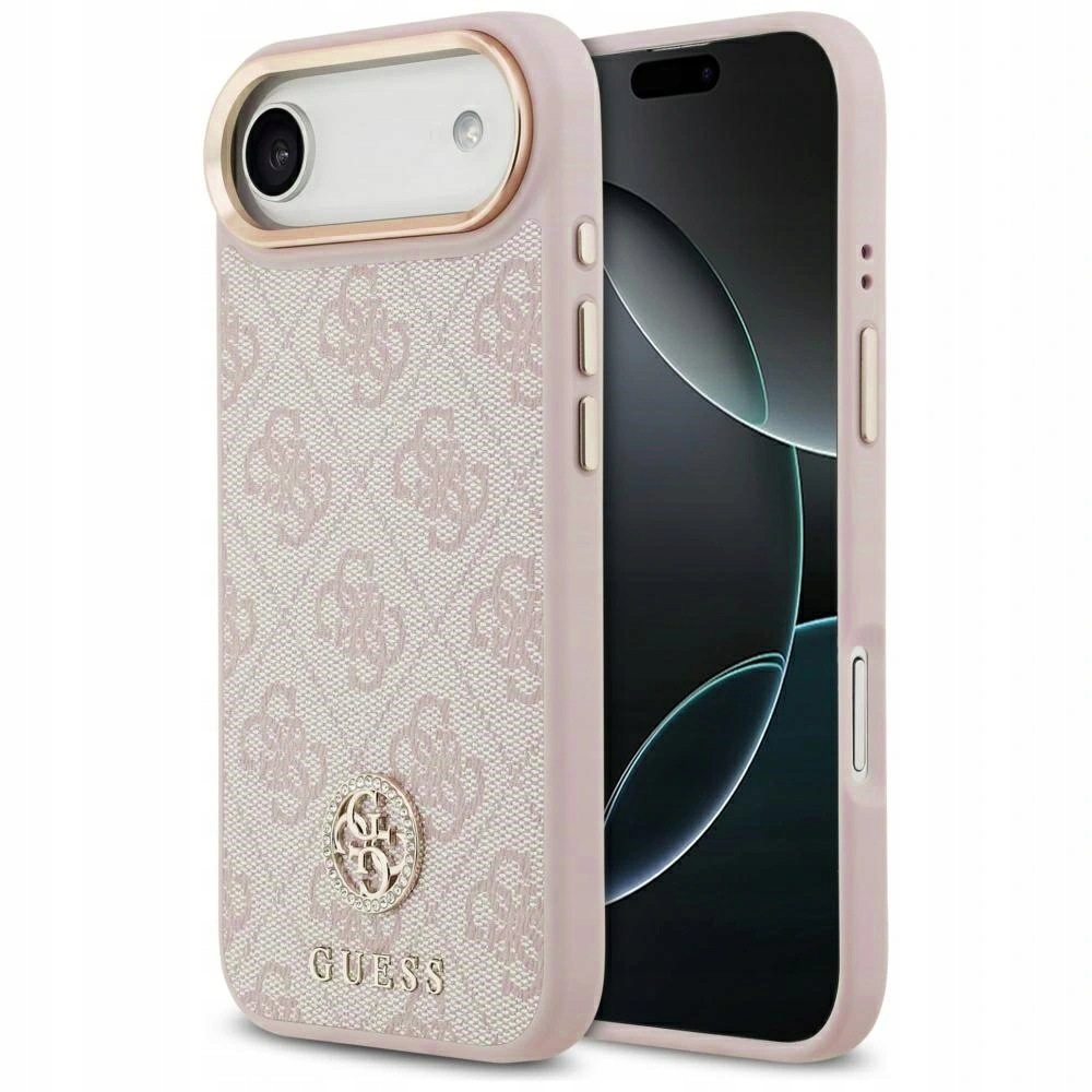 Guess – Hardcase 4G Strass Logo MagSafe etui na iPhone 17 Air – różowe