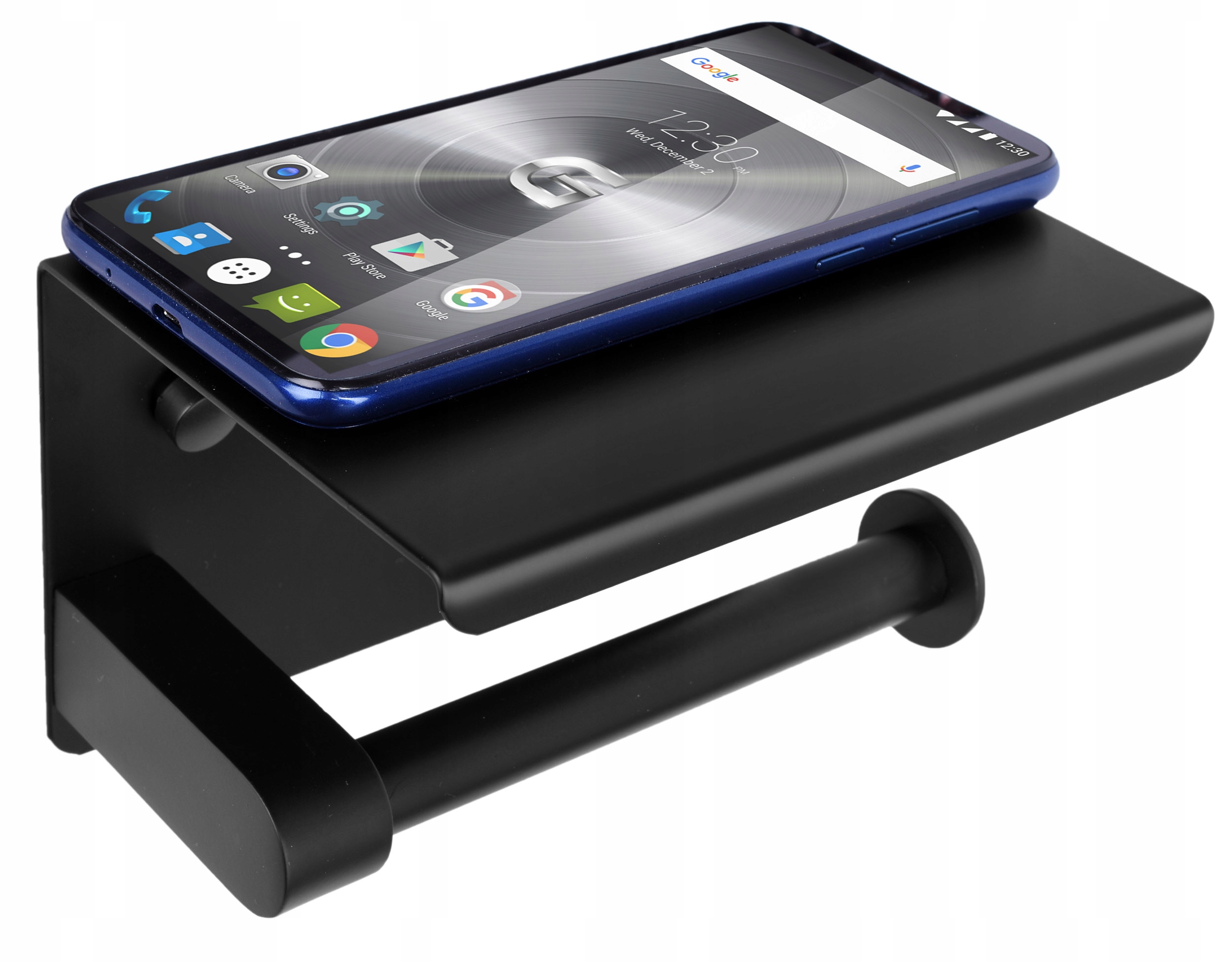 UCHWYT NA PAPIER TOALETOWY Z PÓŁKĄ NA TELEFON CZARNY LOFTOWY ŁAZIENKOWY Rodzaj ścienne