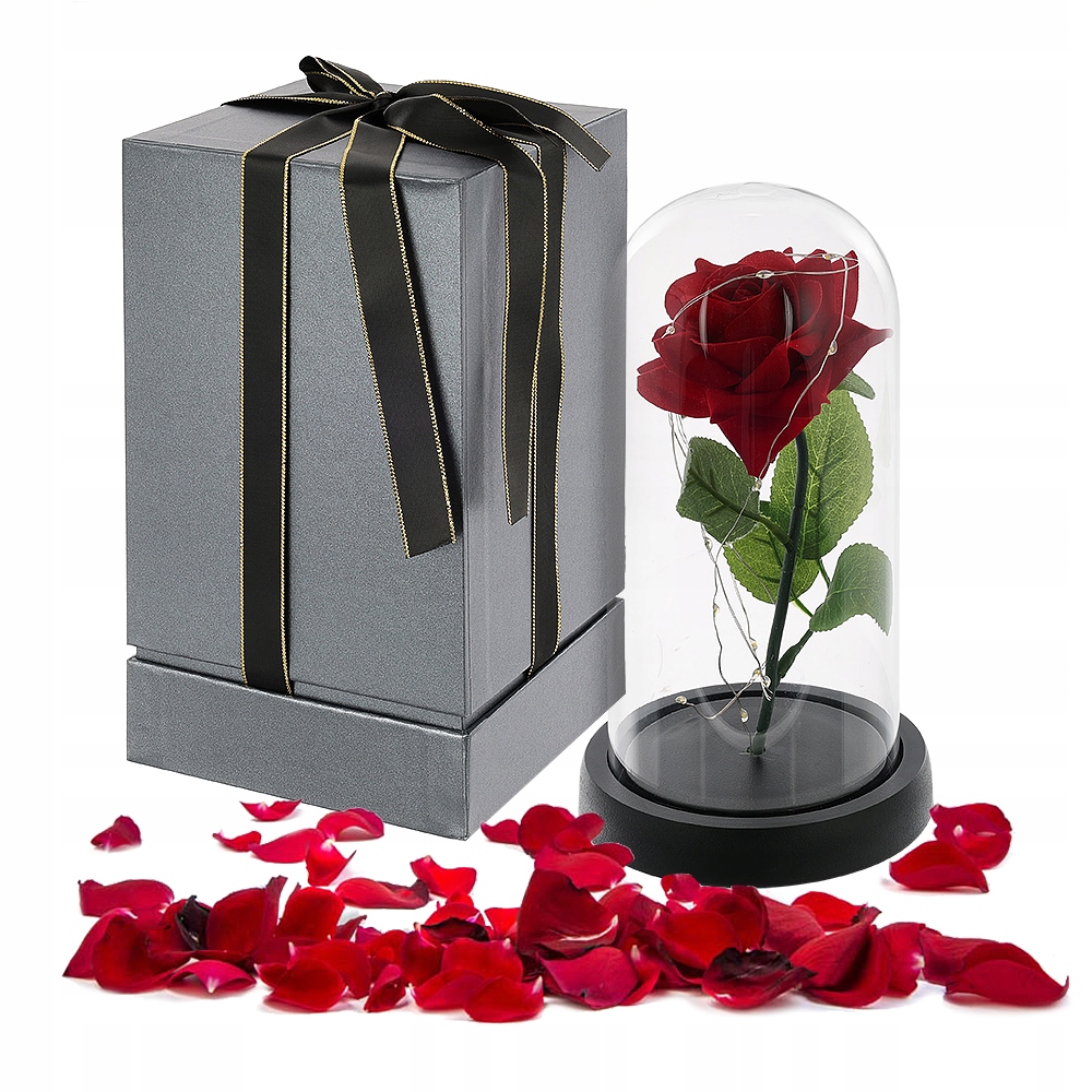 WIECZNA RÓŻA W SZKLE ŚWIECĄCA LED PREZENT PUDEŁKO Kod producenta 21619