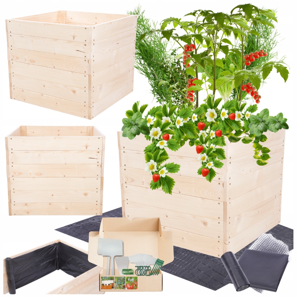 Truhlík zeleninový záhon pařeniště květináč záhon vyvýšený záhon 54x60x60