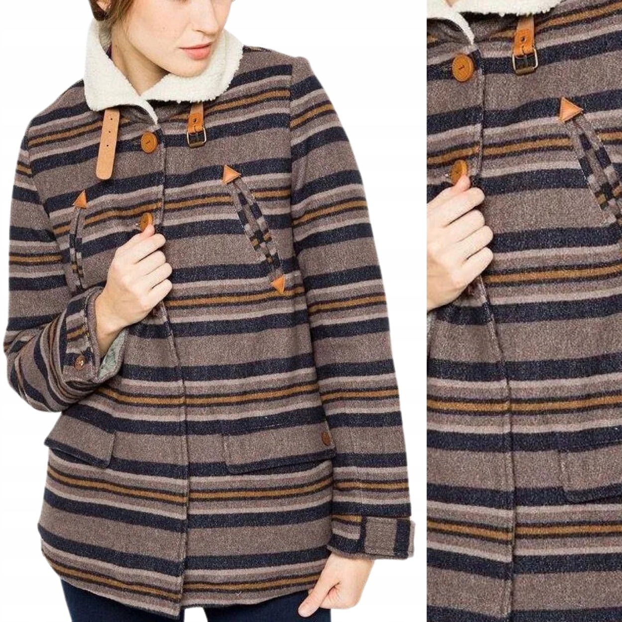 Lee Wool Jacket Navy Teplá Vlněná Bunda Na Misku V Pase S