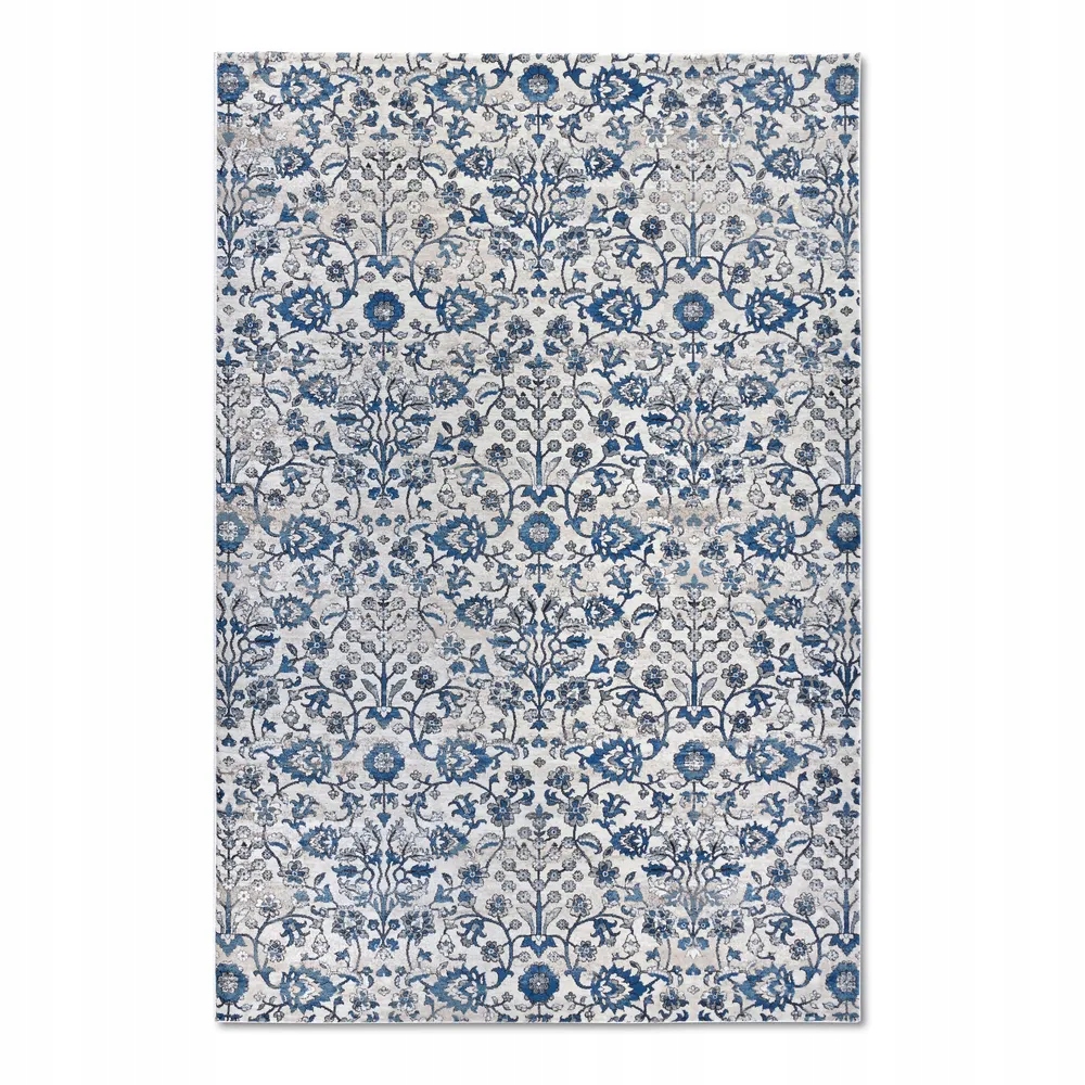 Koberec tradičný do obývačky 160x235cm,klasický krémovo modrý vzor