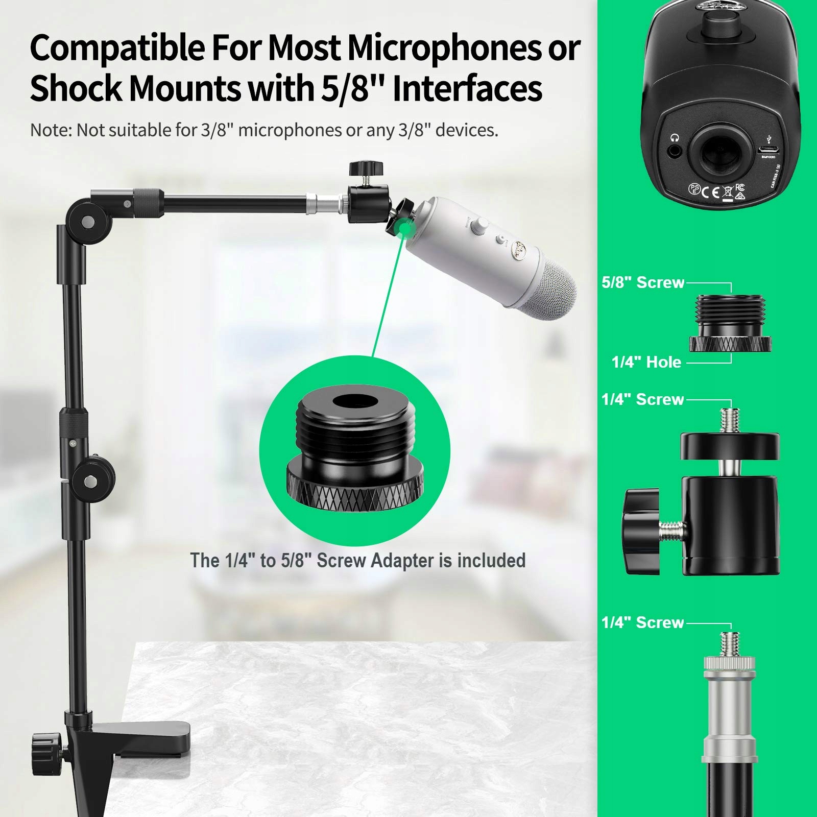 KDD Uchwyt Do Kamery 63cm Z Uchwytami Na Telefon I Mikrofon 360° — miniatura 5