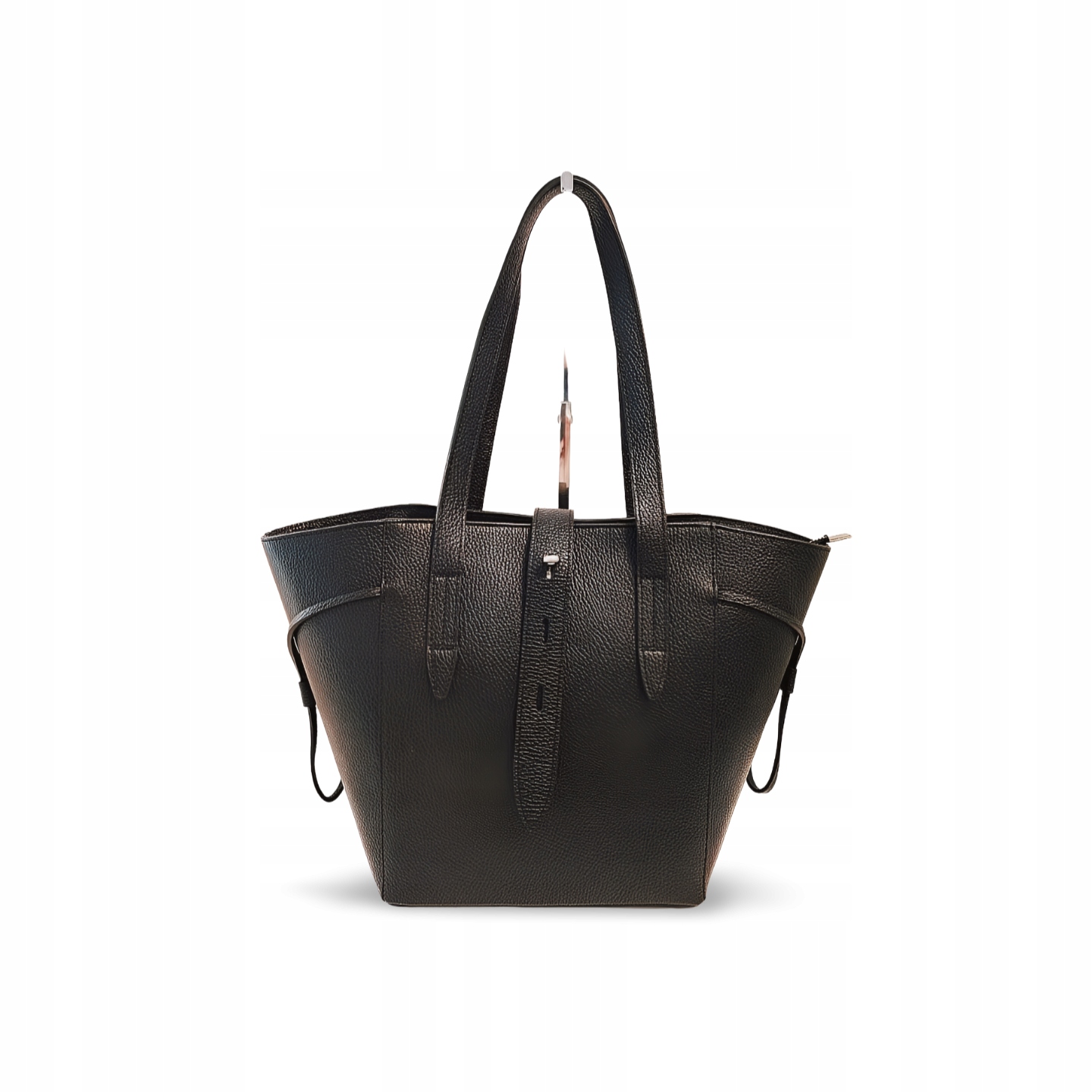 Laura Biaggi kožená shopper taška, černá