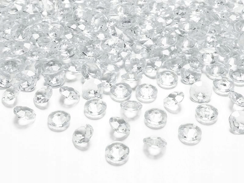 KRYSZTAŁKI OZDOBNE KAMYKI BEZBARWNE 12mm 100szt