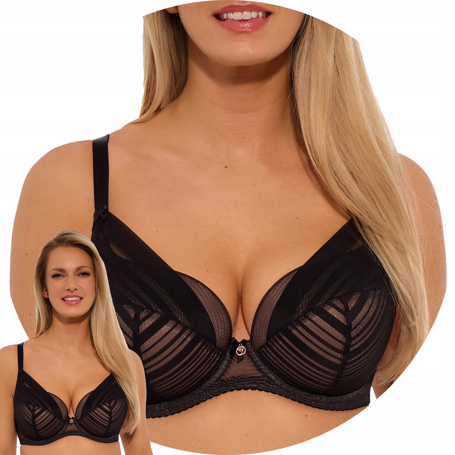 Gaia 1272 Johanne Biustonosz usztywniany czarny 80D