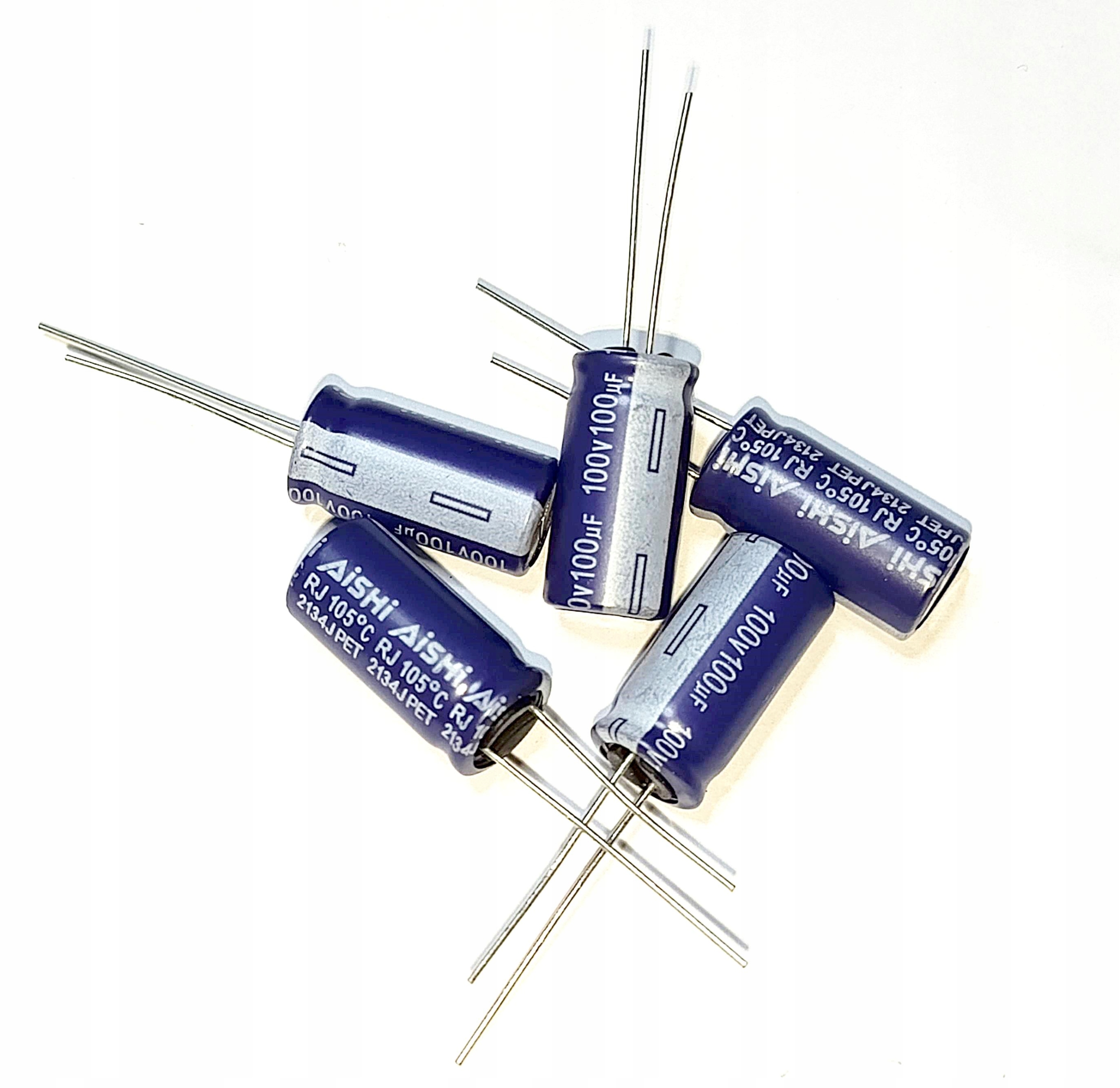 KONDENSATOR 100uF-100V/10X20/105C LOW ESR RJ 5-SZTUK