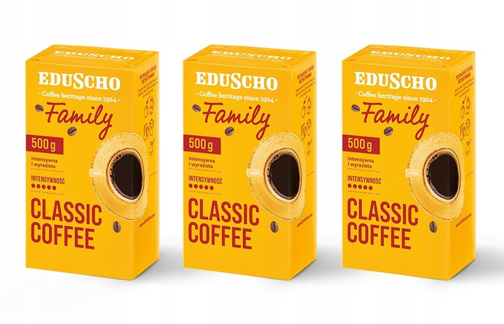 Levně Sada Tchibo Eduscho Family 500 g Mletá Káva Robusta Vacum x3