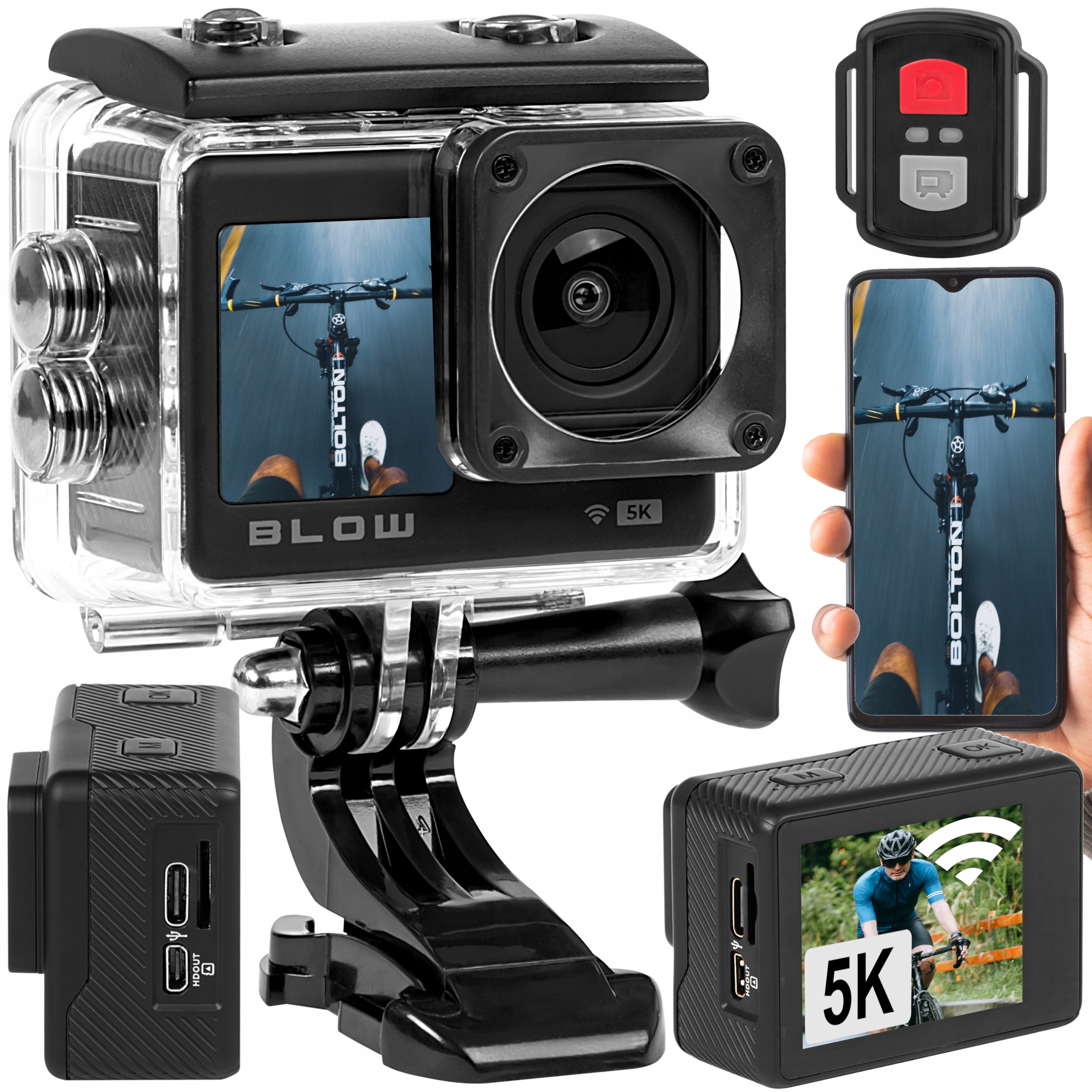 Sportovní Kamera Go PRO4U 4K Wifi Usb Uhd Mikrofon Dálkové Ovládání Držáky Příslušenství