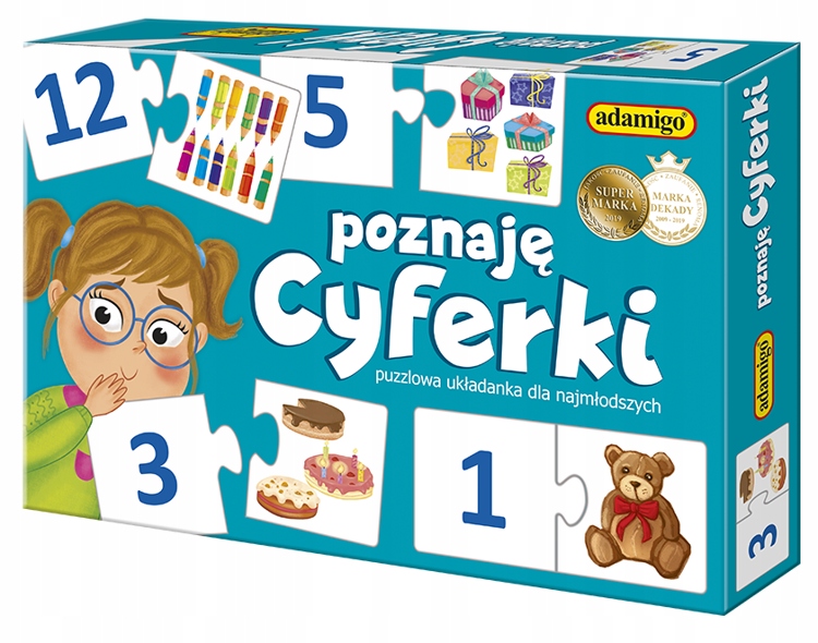 

Gra Memo Układanka Puzzle Poznaję Cyferki Adamigo