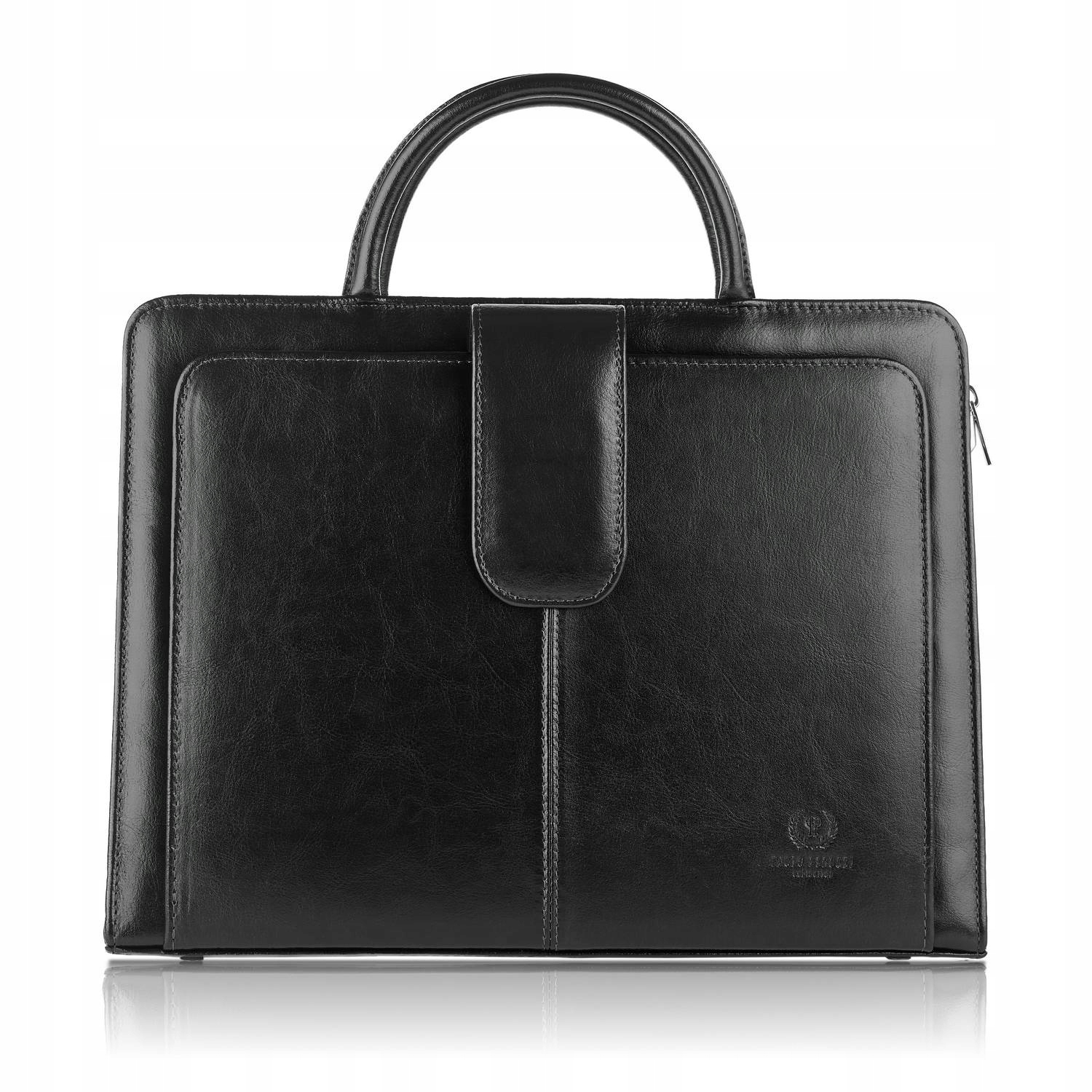 Dámská Kabelka Elegantní Kožená Aktovka Černá Paolo Peruzzi Bergamo