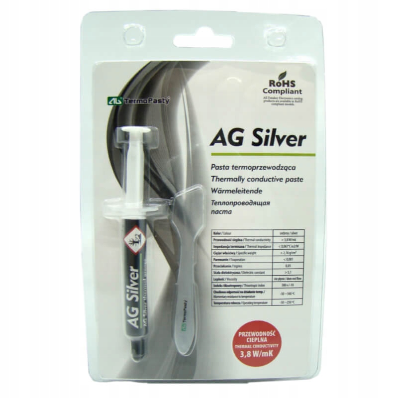 Ag Silver 3g pasta termoprzewodząca do Cpu, Gpu strzykawka