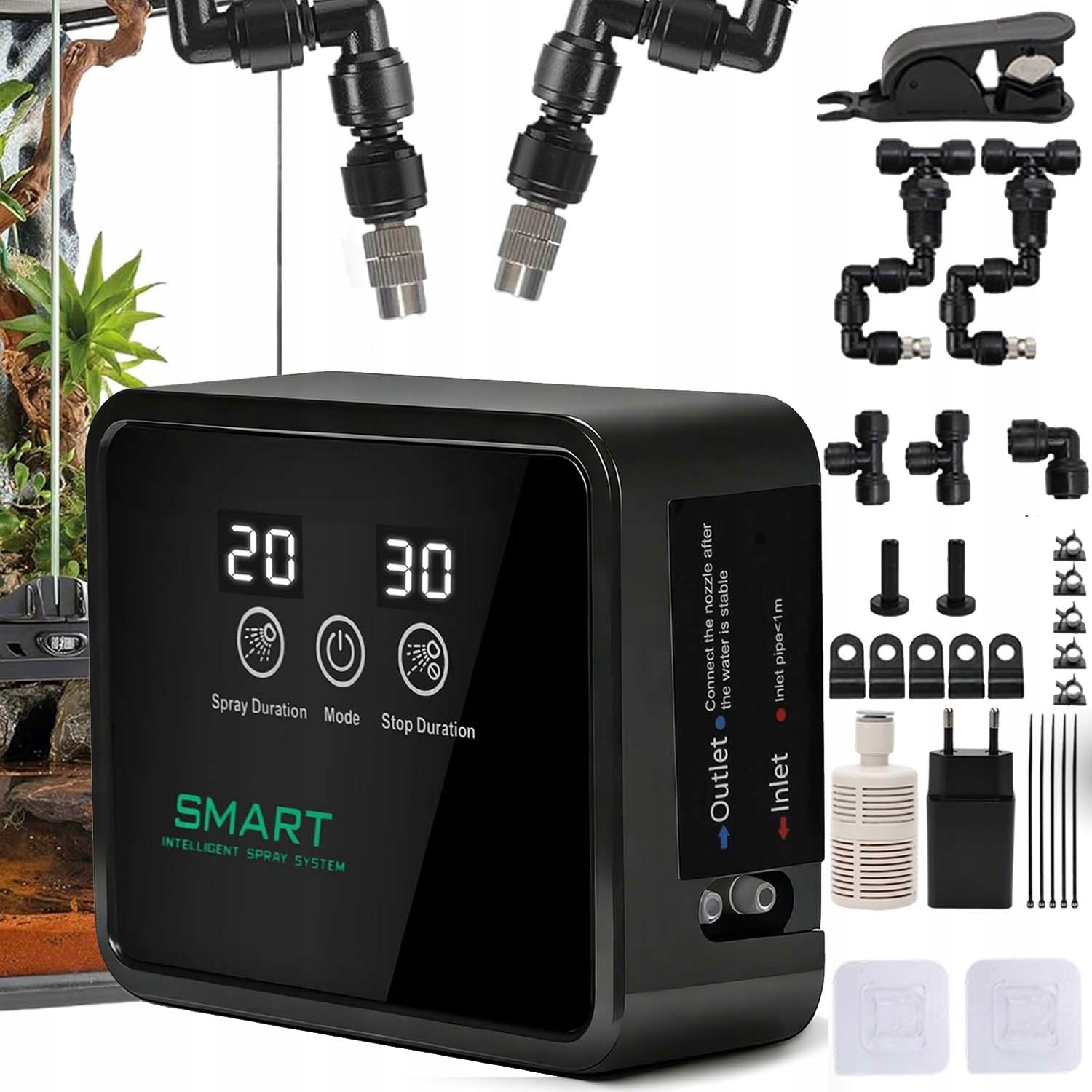 Levně Automatický Miniaturní Zavlažovač Do Terária S Regulací Pro Obojživelníky Agama