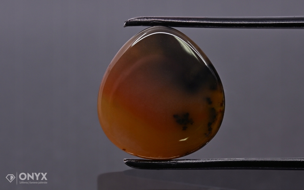 Dendritový achát z Kazachstánu konvexní dlaždice nere