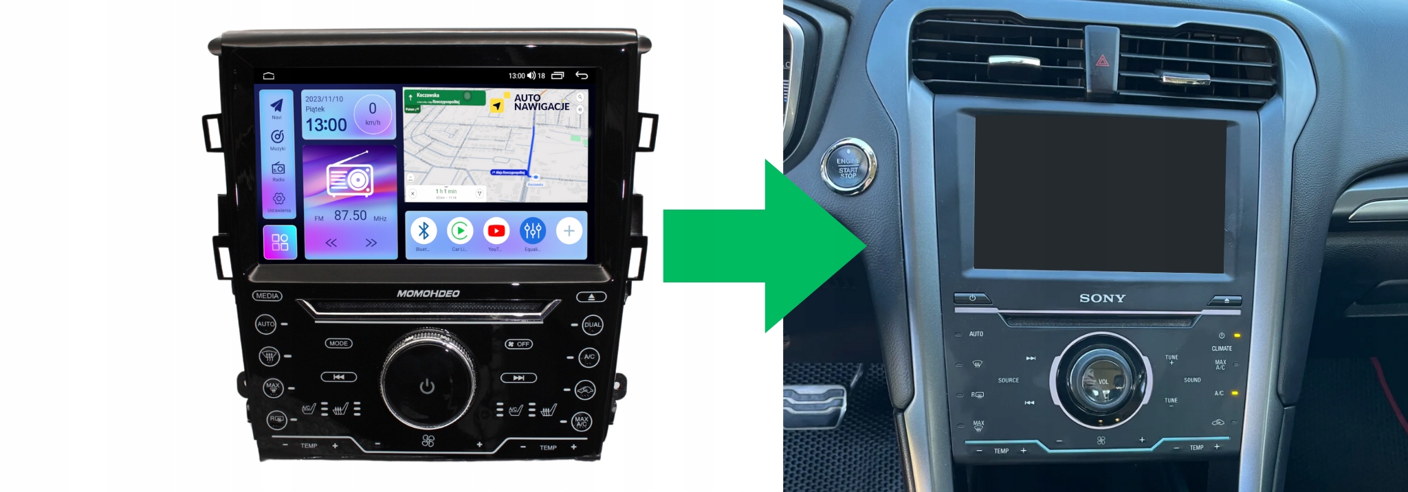 RADIO NAWIGACJA GPS FORD MONDEO 2013-2019 ANDROID CARPLAY 8/128 Model FR9 8/128 RDS1 AJ FD 085N