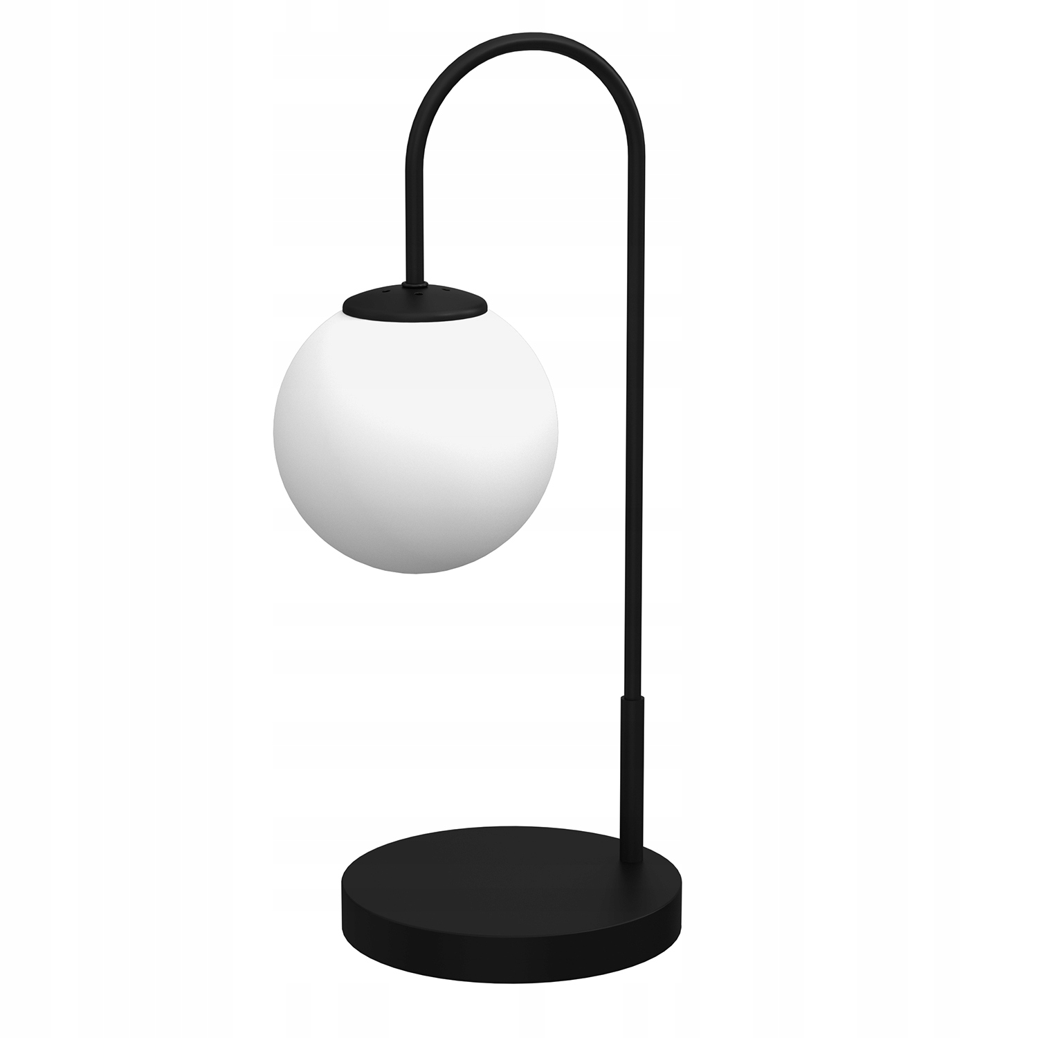 Stolní lampa černá skleněná bílá koule do ložnice obývacího pokoje 52 cm Luminex