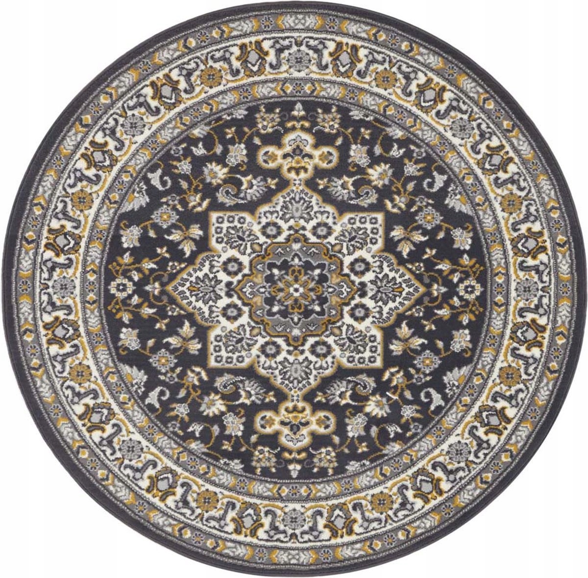 Červený okrúhly koberec, orintálny vzor 160 cm