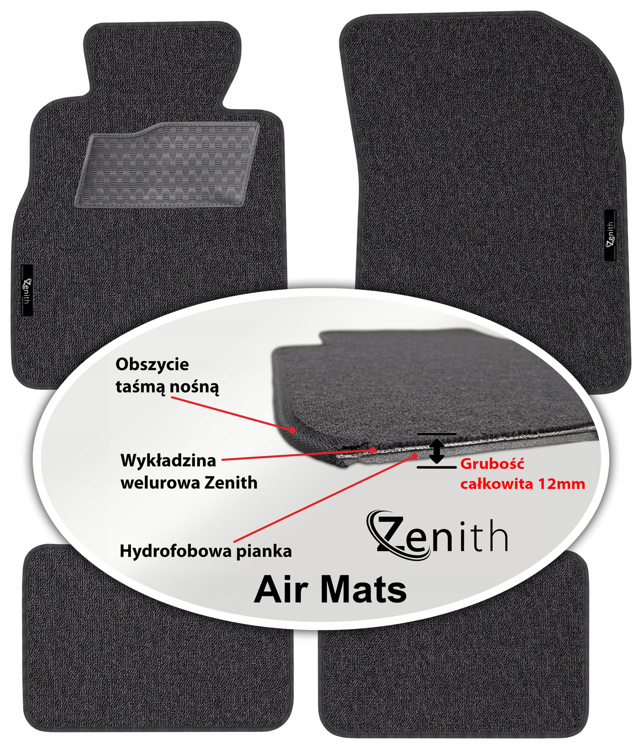 Mazda Xedos 9 Sedan 1993-2002 Velúrové koberčeky do auta Zenith Air Mats