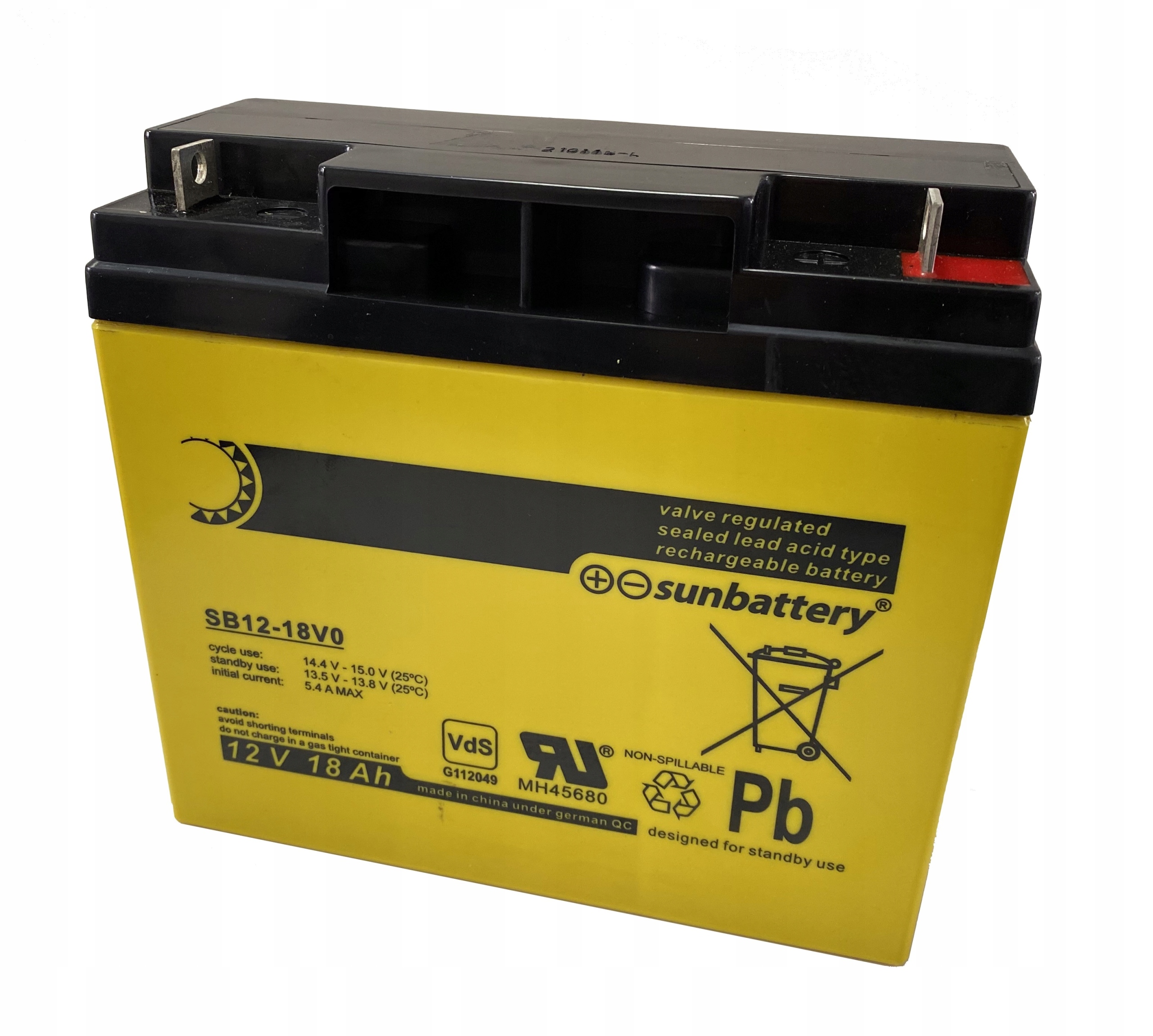 Akumulator AGM SUN Battery 12V 18Ah SB12-18V0 VdS Kod producenta 2030724