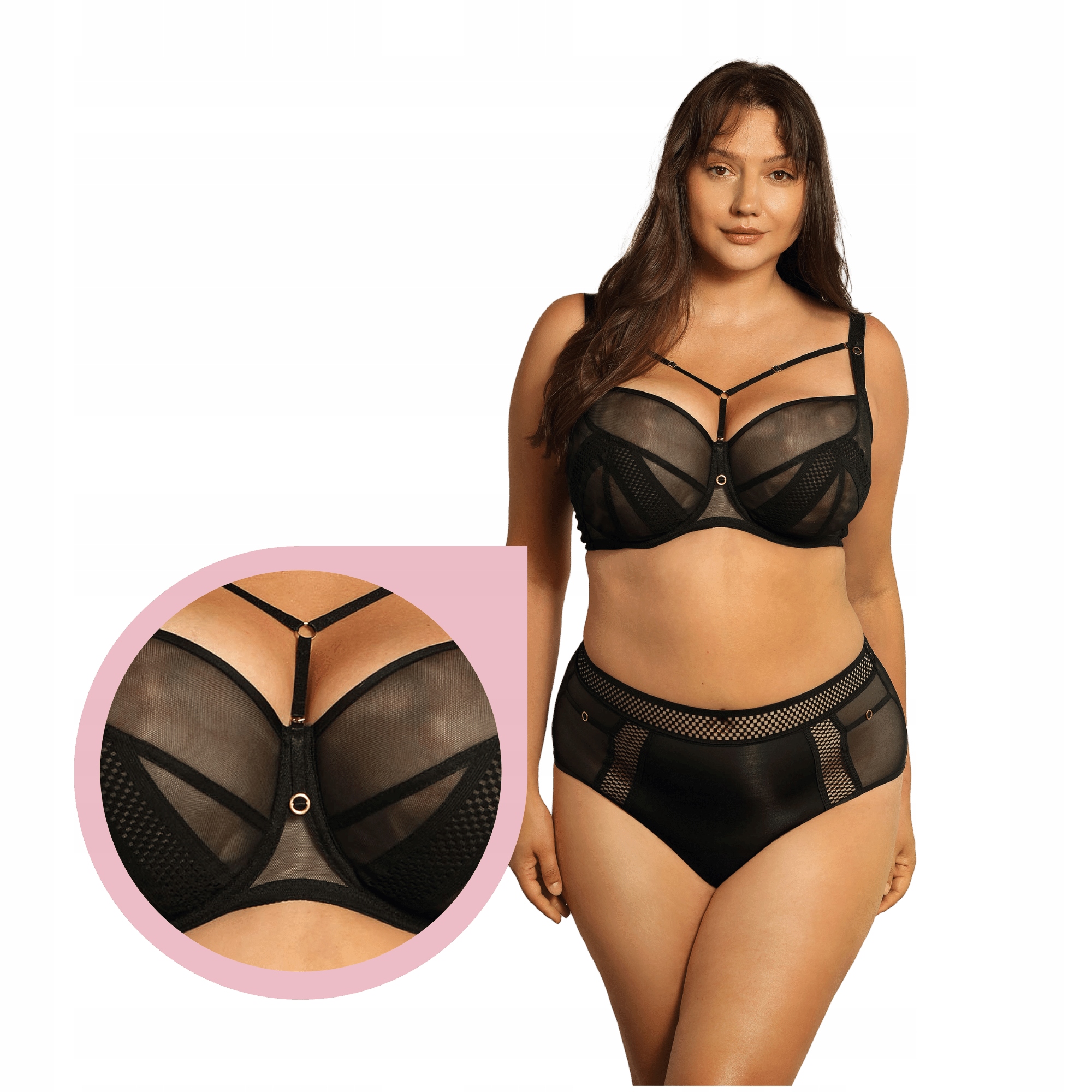 Podprsenka Ewa Bień Pilar B171 měkká podprsenka soft full cup černá s proužky 75K