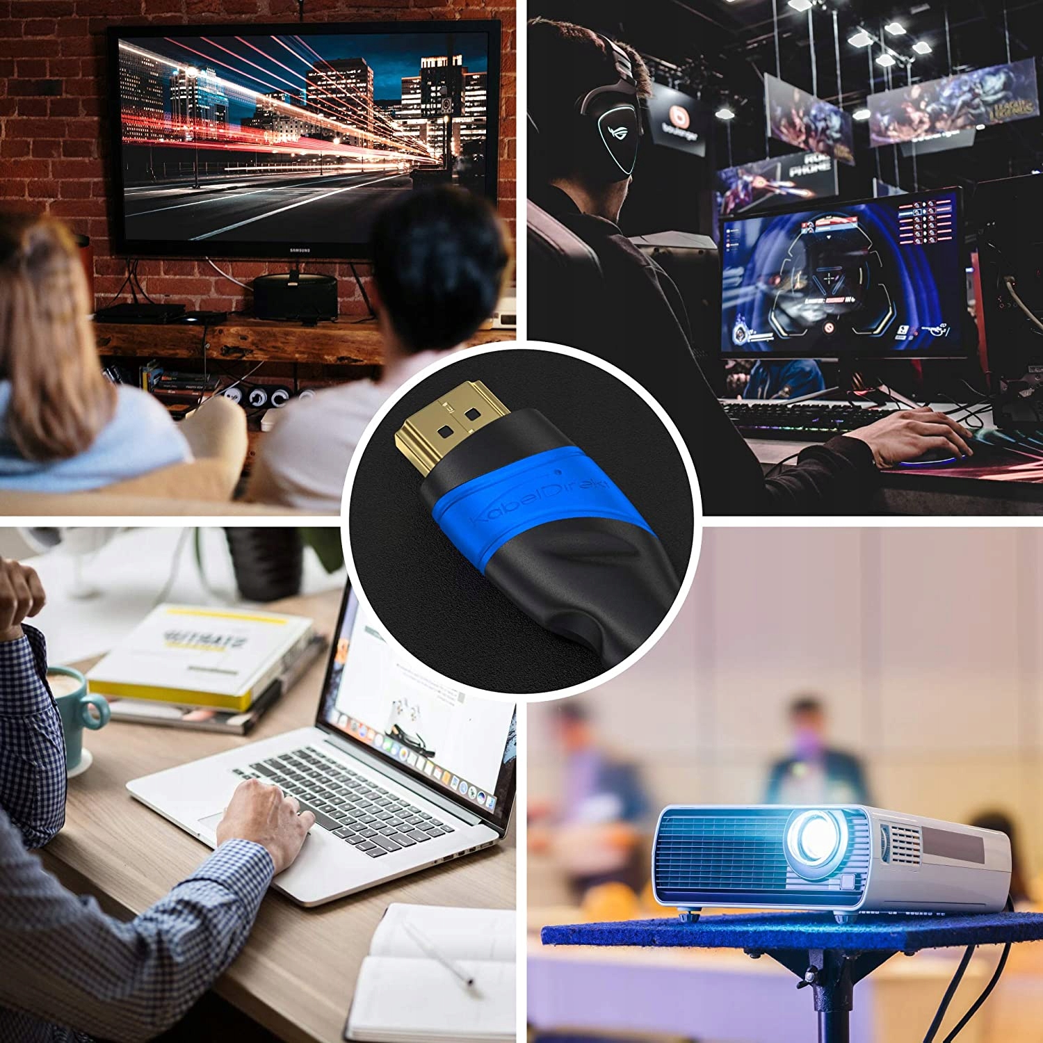 KABEL HDMI 2.0 KABELDIREKT 4K 60HZ ETHERNET 5M Model 3