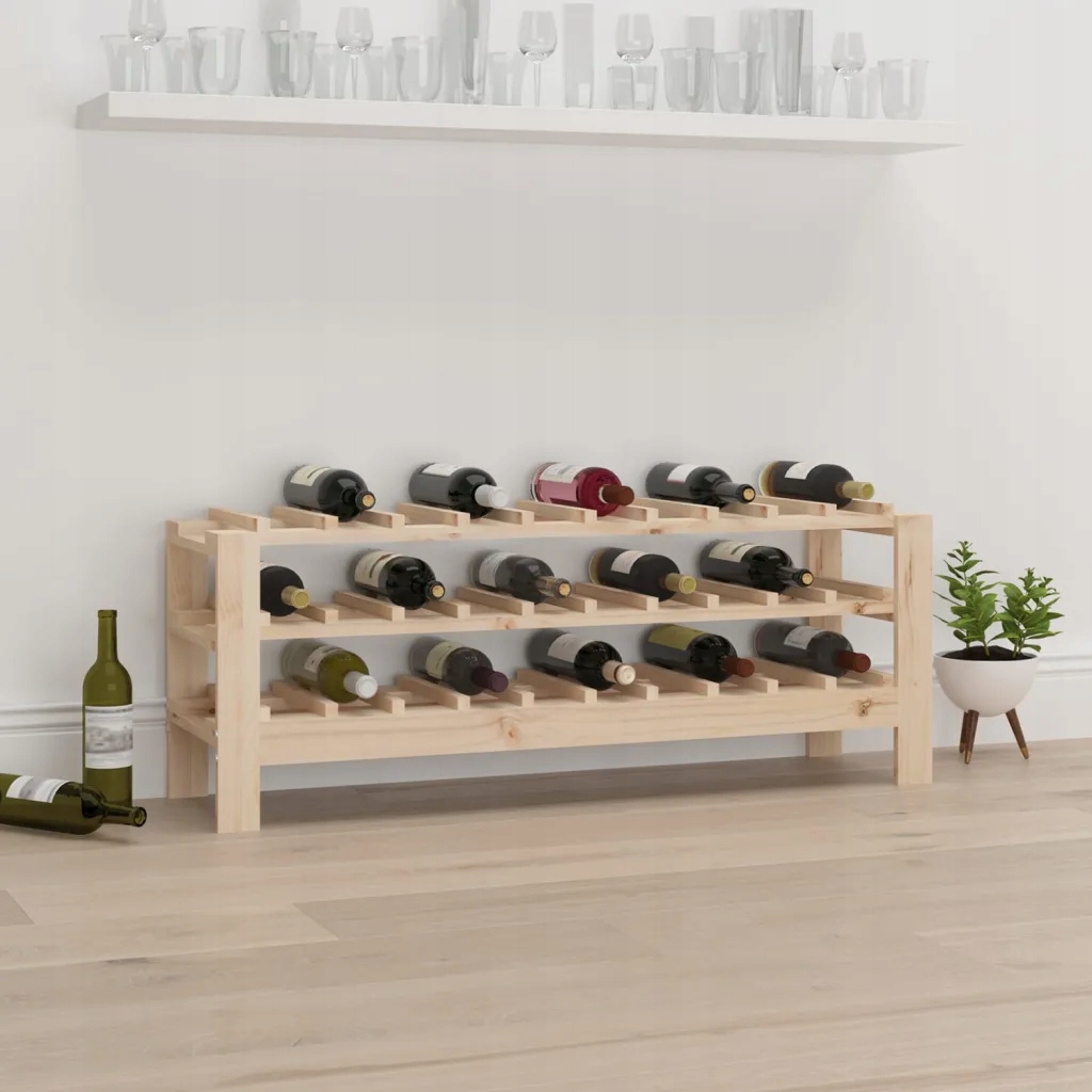 Petrashop Regál na víno 109,5x30x82 cm masivní borové dřevo Hnědá 822551