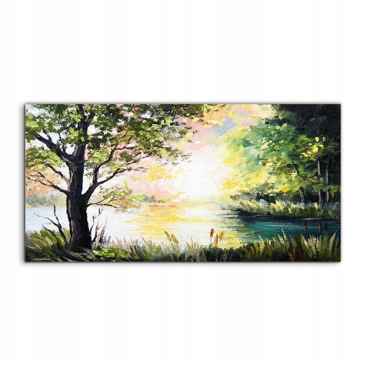 

Obraz akryl 100x50 na prezent Drzewa Jezioro Krzak