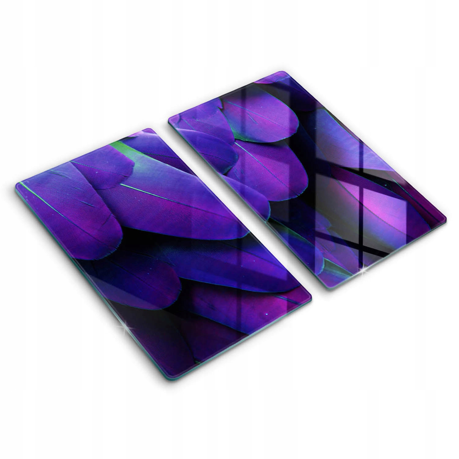 Skleněné desky s potiskem pro kuchyňské použití Neonové peří 2x30x52 cm