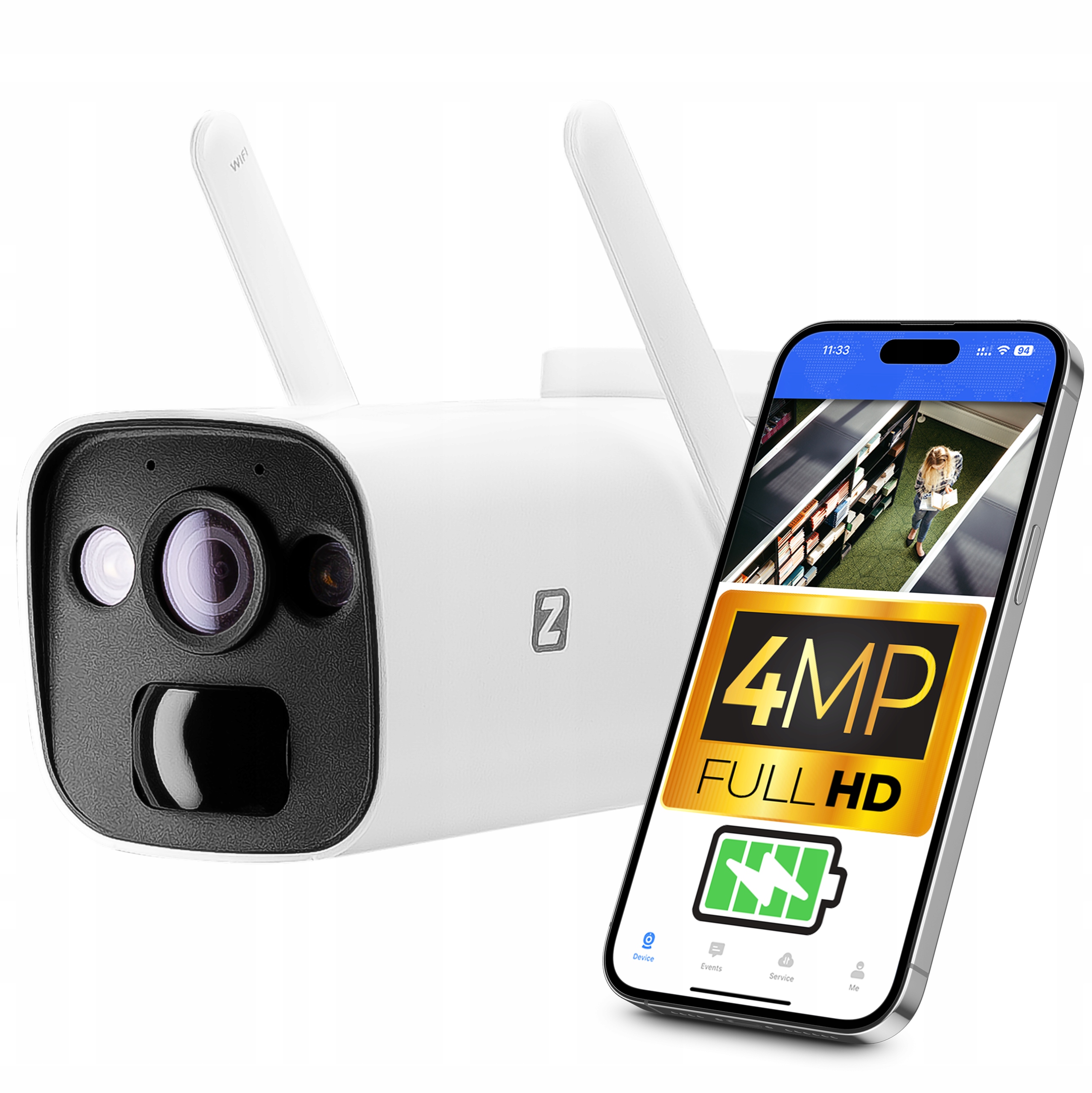 Kamera Na Batérie Ip WiFi Vonkajšia 4Mpx Audio