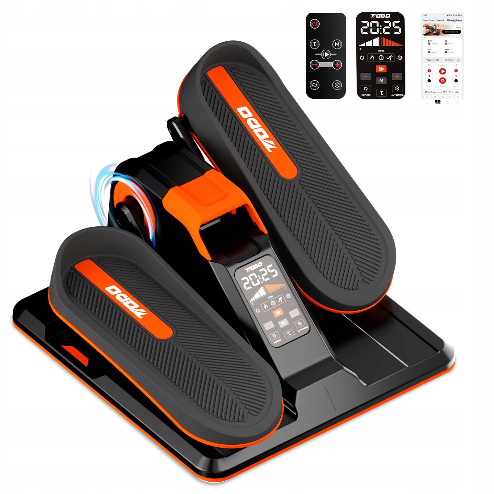 Orbitrek eliptyczny Todo mini elektryczny 7 poziomów oporu pilot aplikacja