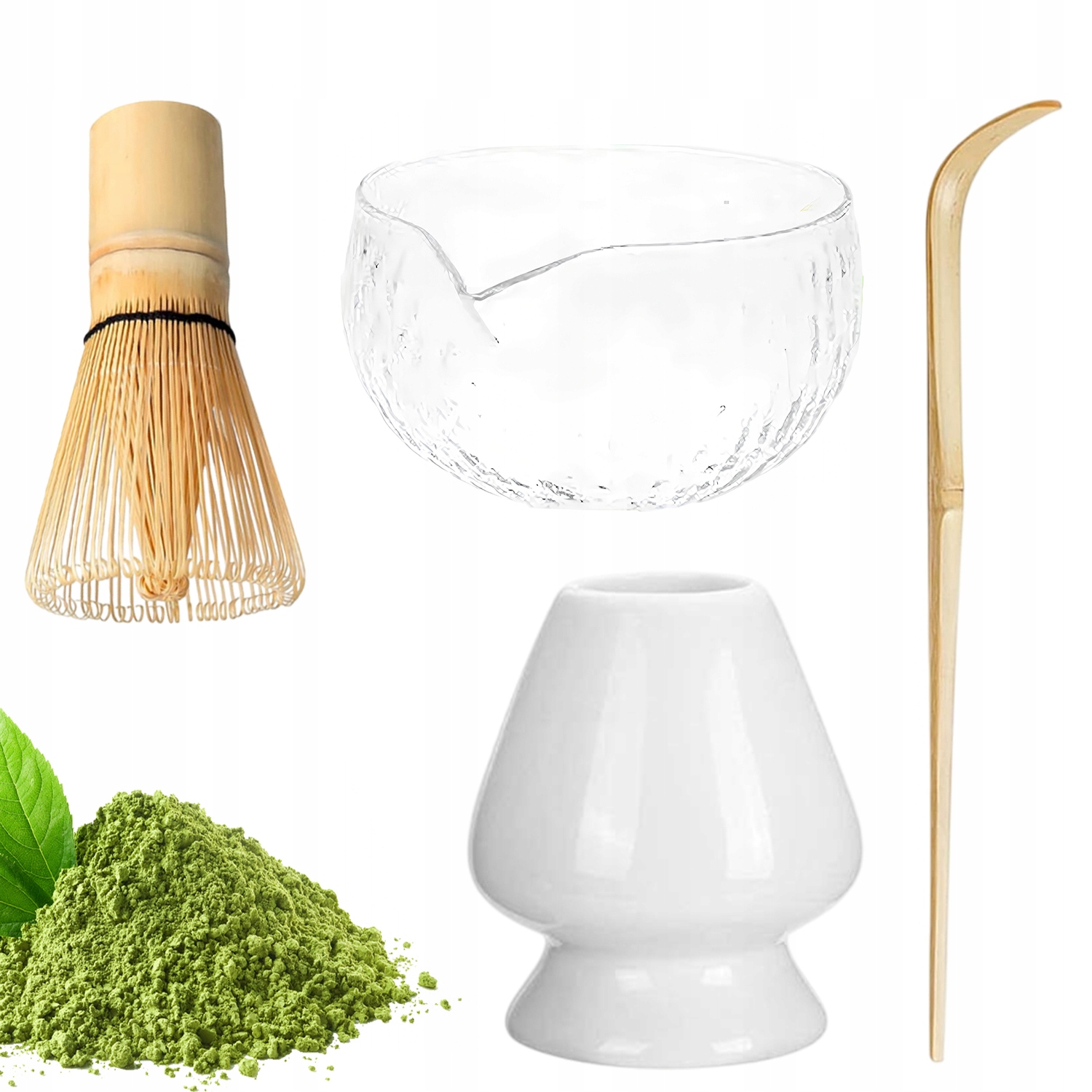 Levně 4-DÍLNÁ Startovací Sada Na Ruční Čaj Sada Na Čaj Matcha