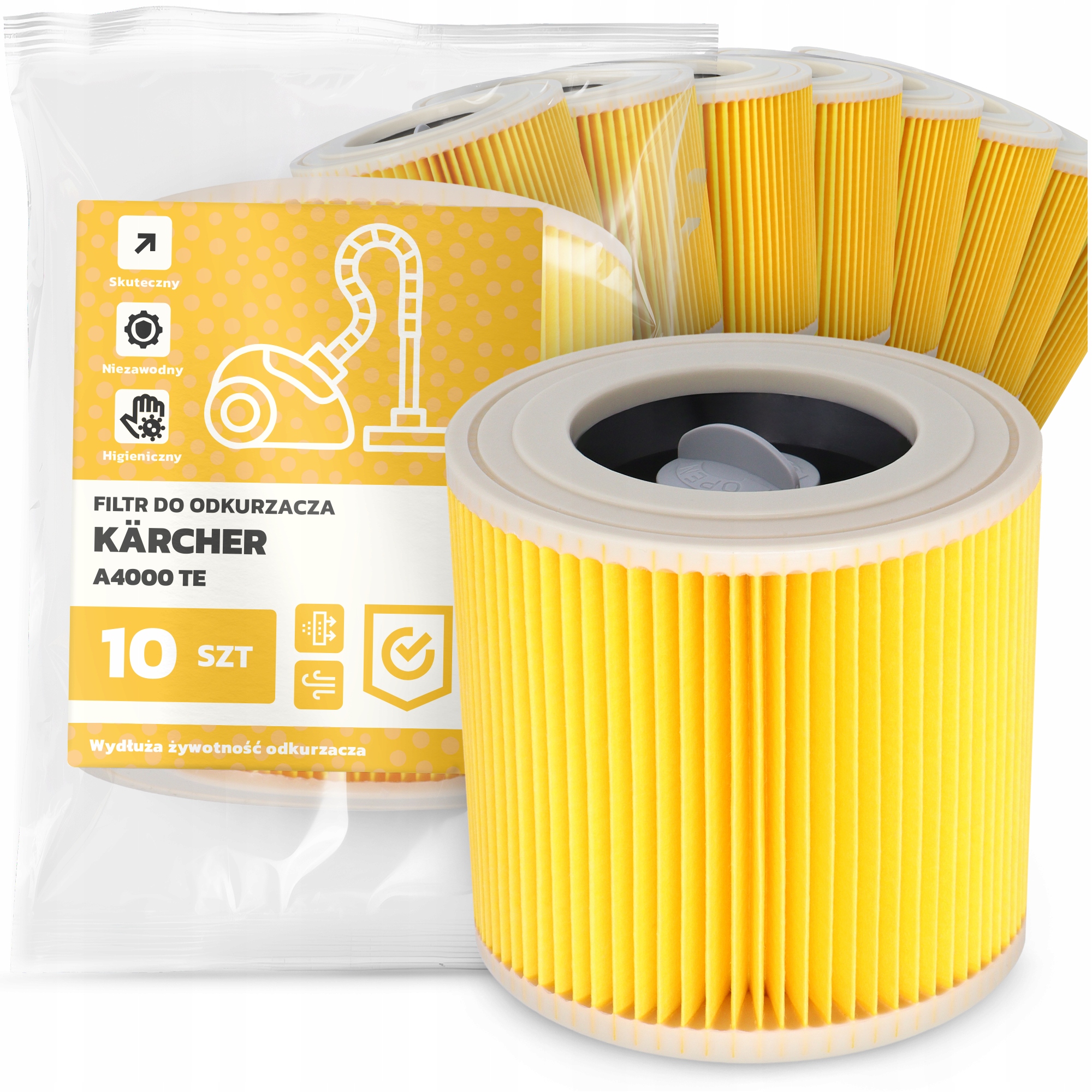 10 x Filtr Pro Vysavač Kärcher A4000 Te Vzduch Výkonný Náhradník Em-w