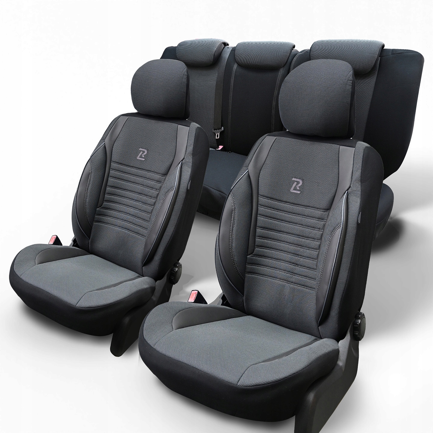 Pokrowce na fotele siedzenia samochodowe luksusowe komplet Ares czarne
