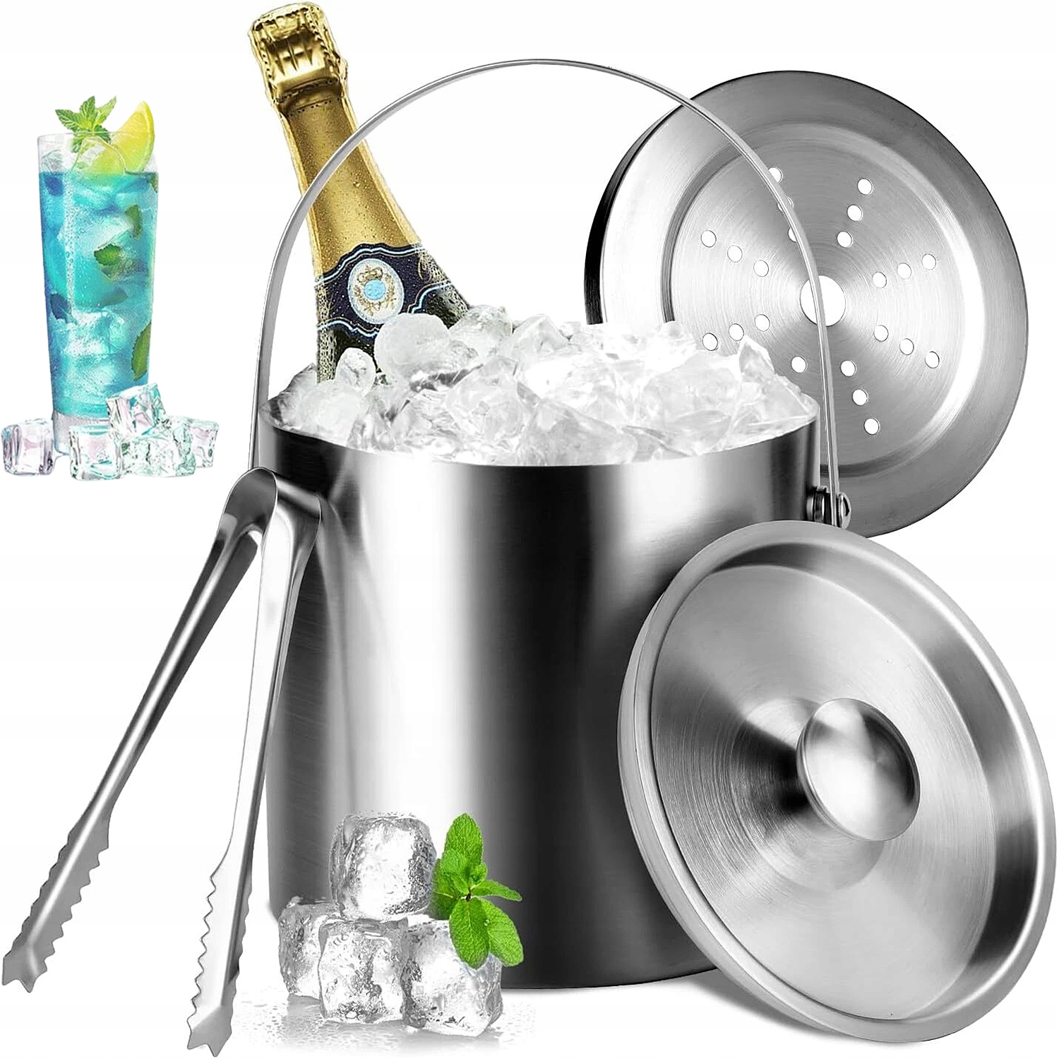 2L Kbelík Na Led Nerezová Ocel Tepelná Izolace Delší Chlazení