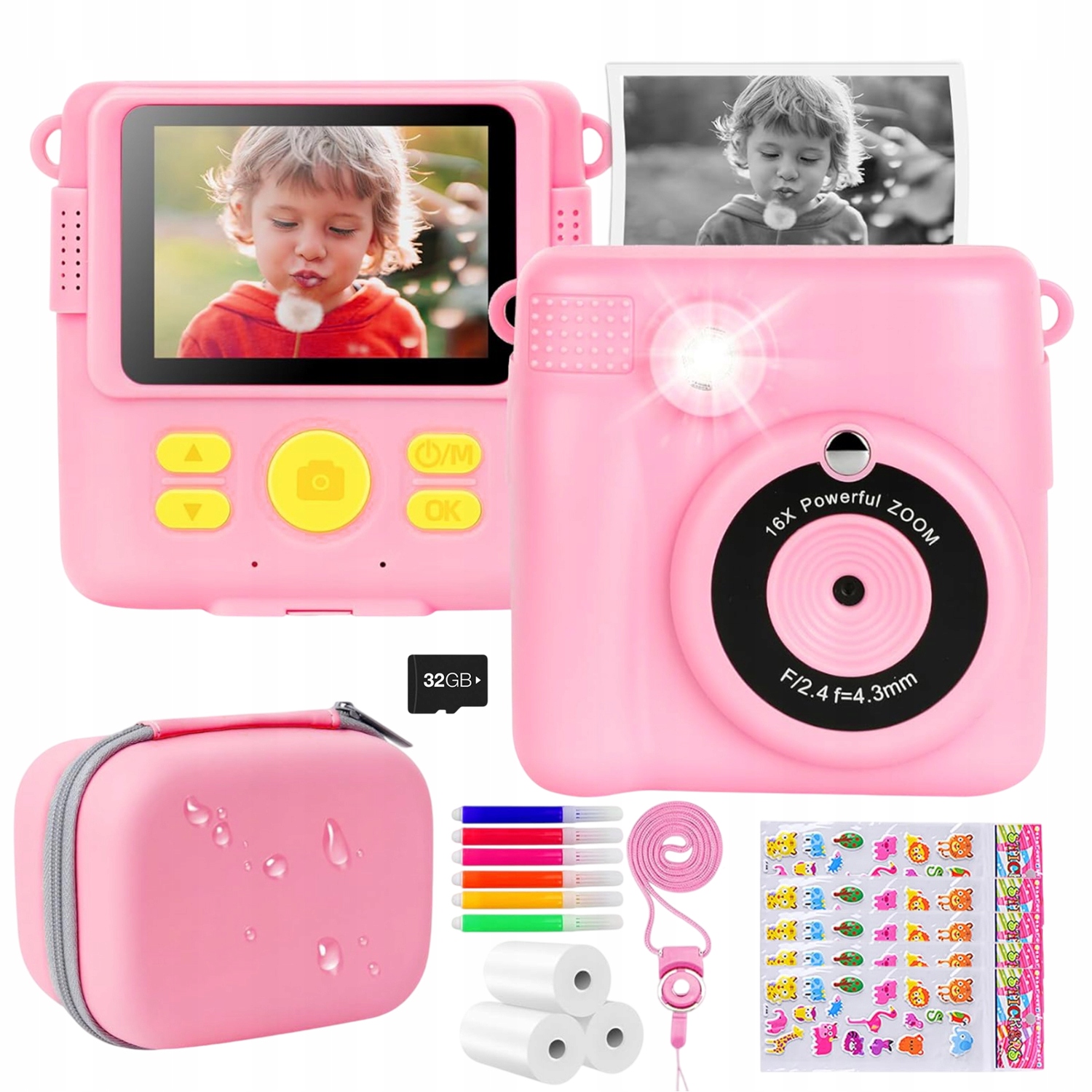 Digitální Fotoaparát S Okamžitou Termální Tiskárnou 32 Gb, 3 Role