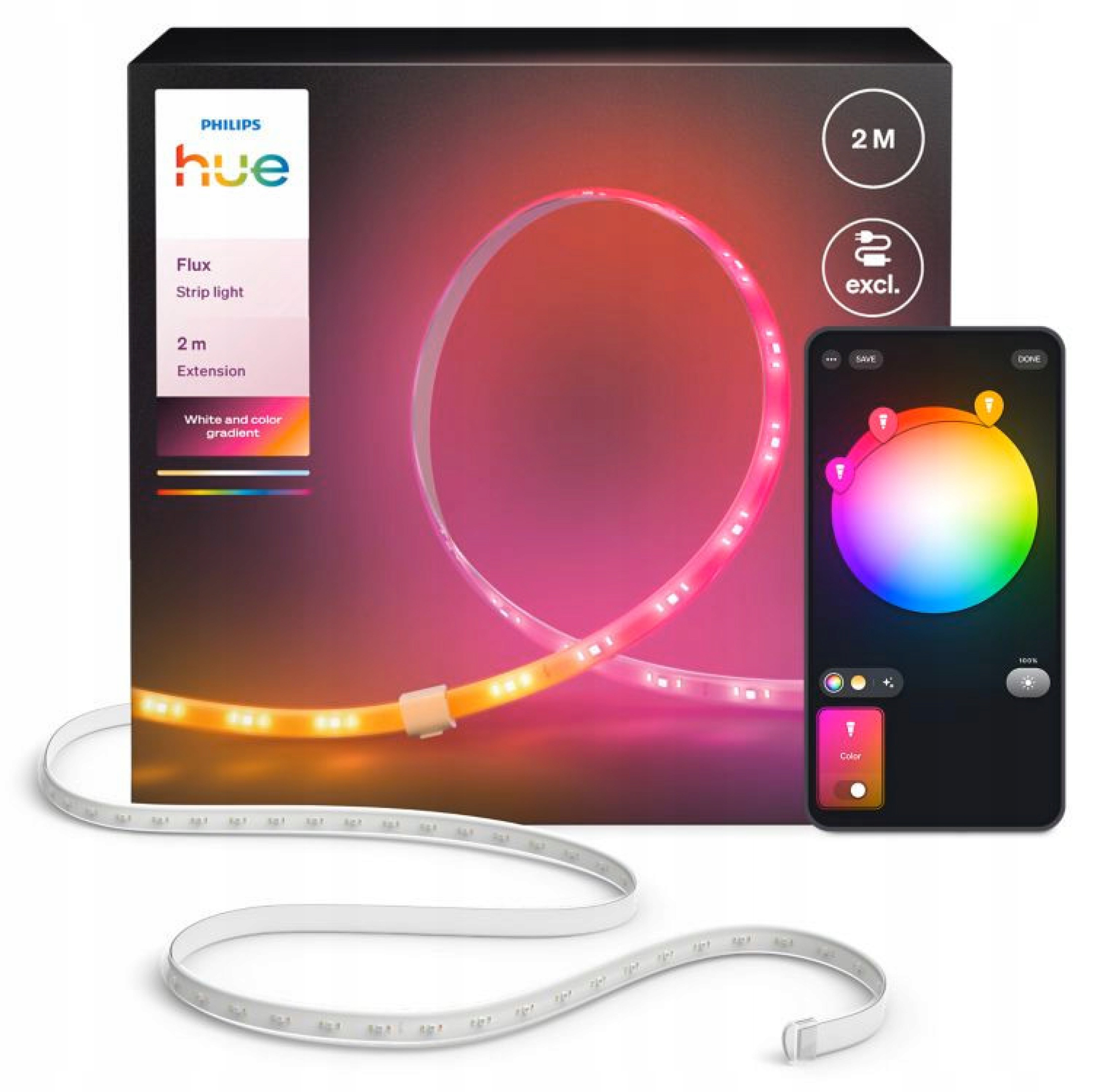 Led pásek 3 m Philips Hue Flux Strip Rgb Inteligentní rozšíření