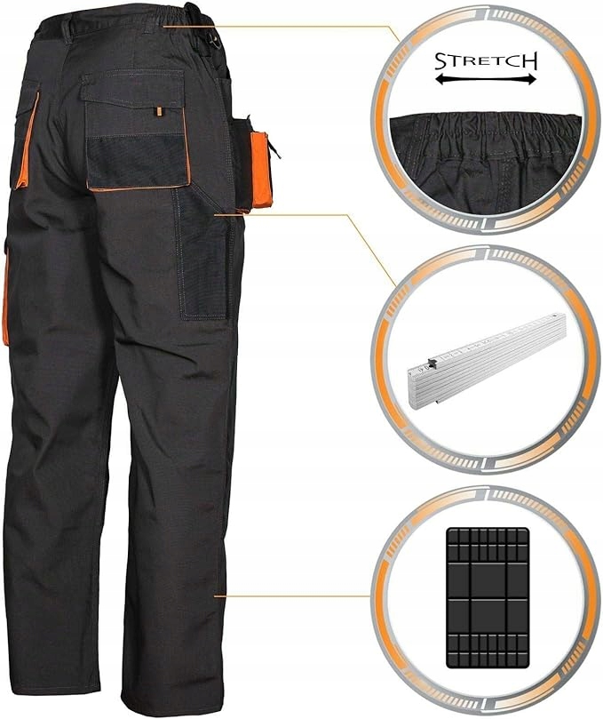 MOCNE Spodnie robocze CLASSIC ORANGE WZMACNIANE OXFORD600 NIEKRĘPUJĄCE Marka inna