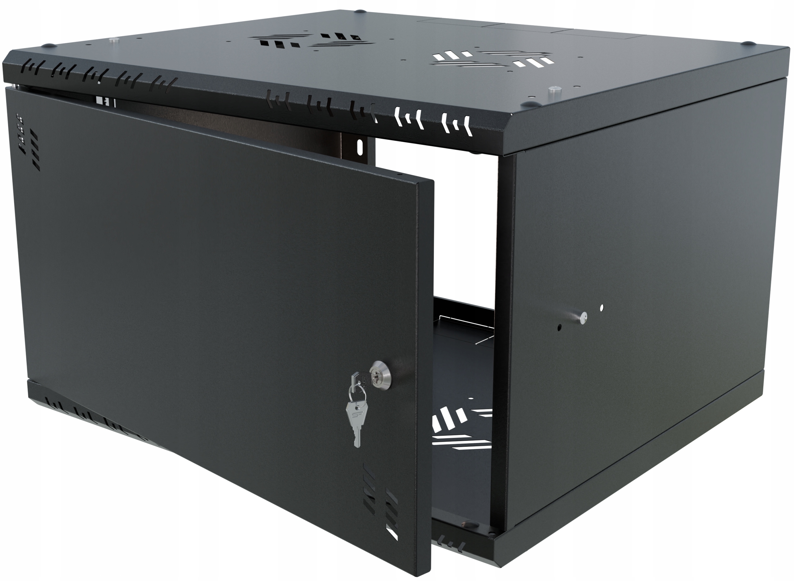Skříň Serverová Rack 19" 6U 450 mm Kovové dveře Černá Stalflex
