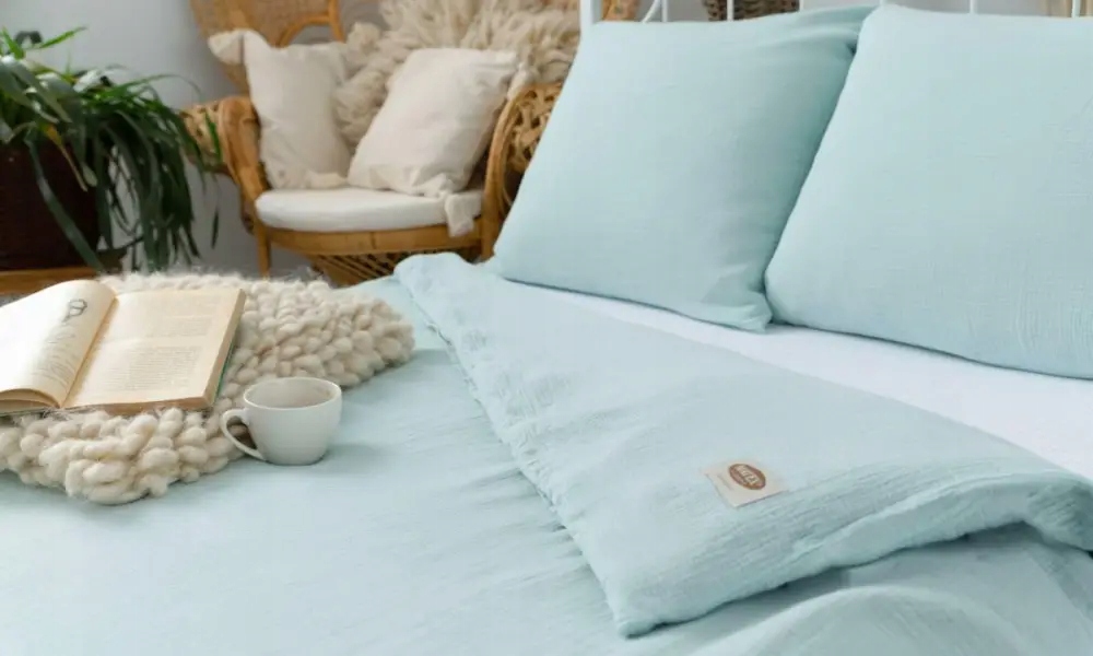 Posteľná Bielizeň Mušlinová bavlnená 160x200 Mätová