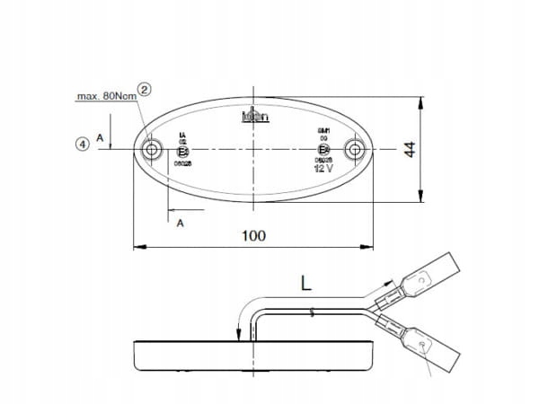 Lampa obrysowa boczna Led Jokon SMLR2012 pomarańczowa do przyczepy Turismus Marka Jokon