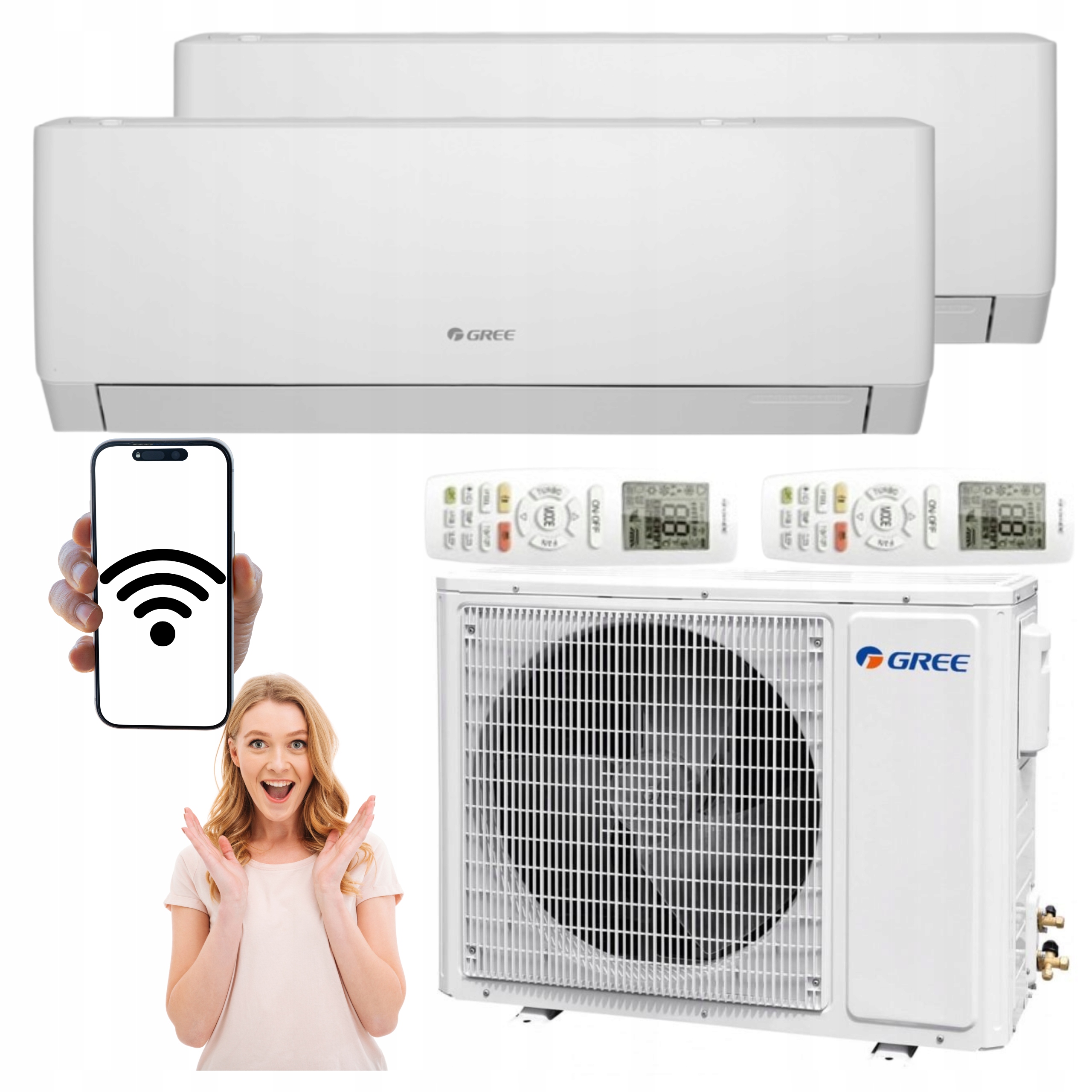 Domácí klimatizace Multisplit Gree Pular 3,2 kW 3,2 kW Wifi funkce Topení