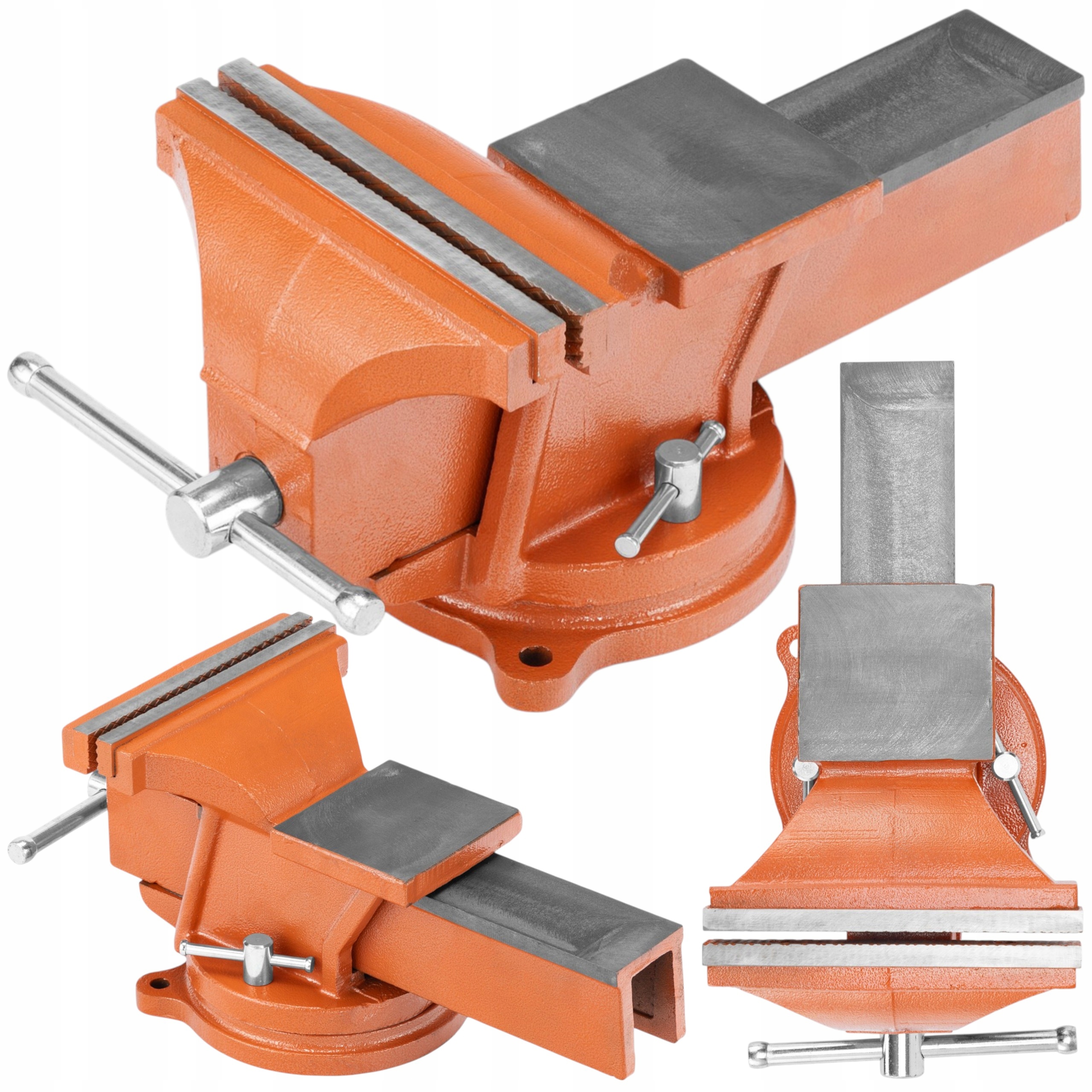 Imadło Ślusarskie 200mm Z Kowadłem Obrotowe 360st. Stołowe Mocne Solidne