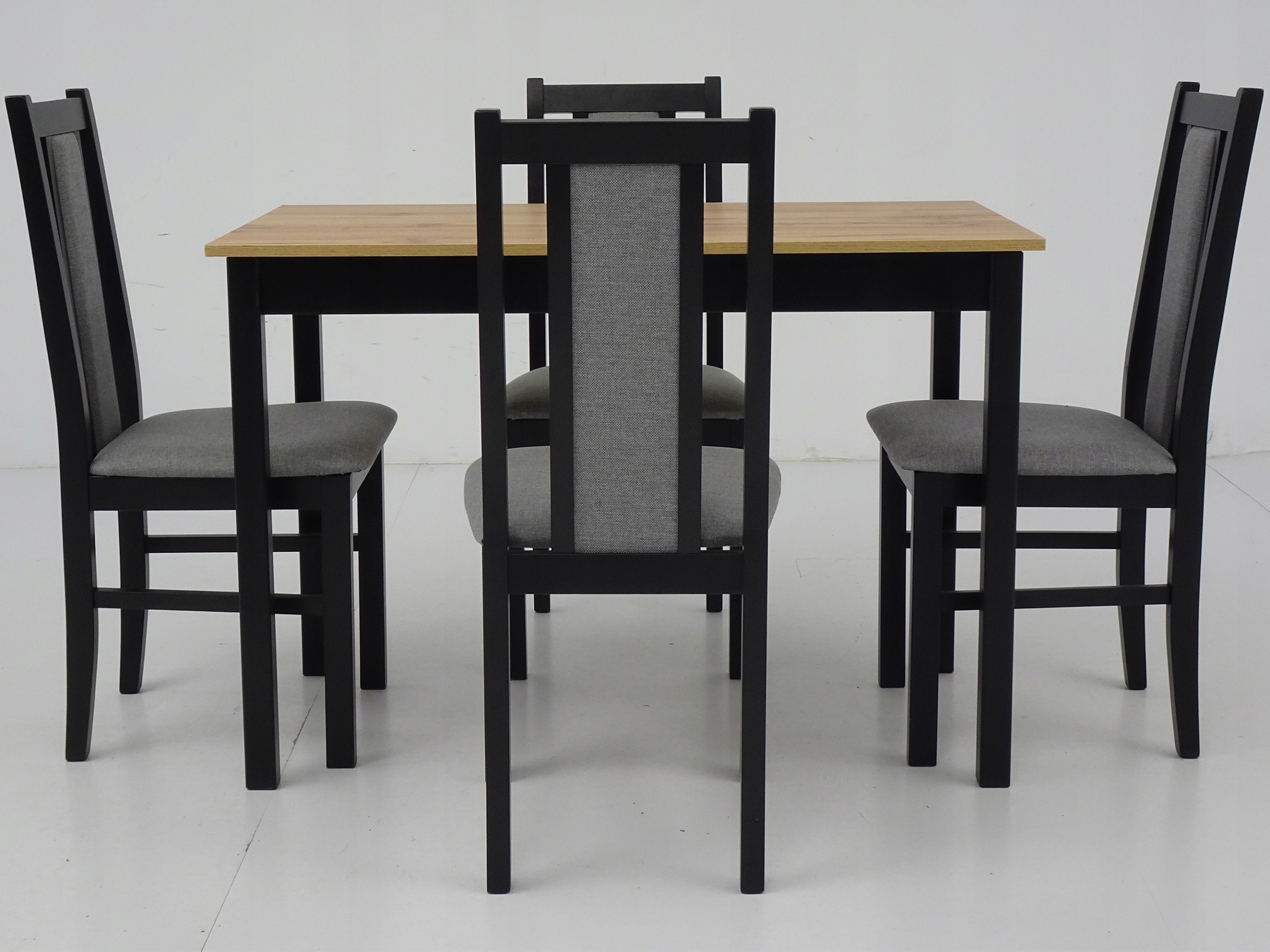 4 krzesła drewniane B-14 i stół nierozkładany 60x110 cm WYBÓR kolorów Kolor korpusu stołu czarny