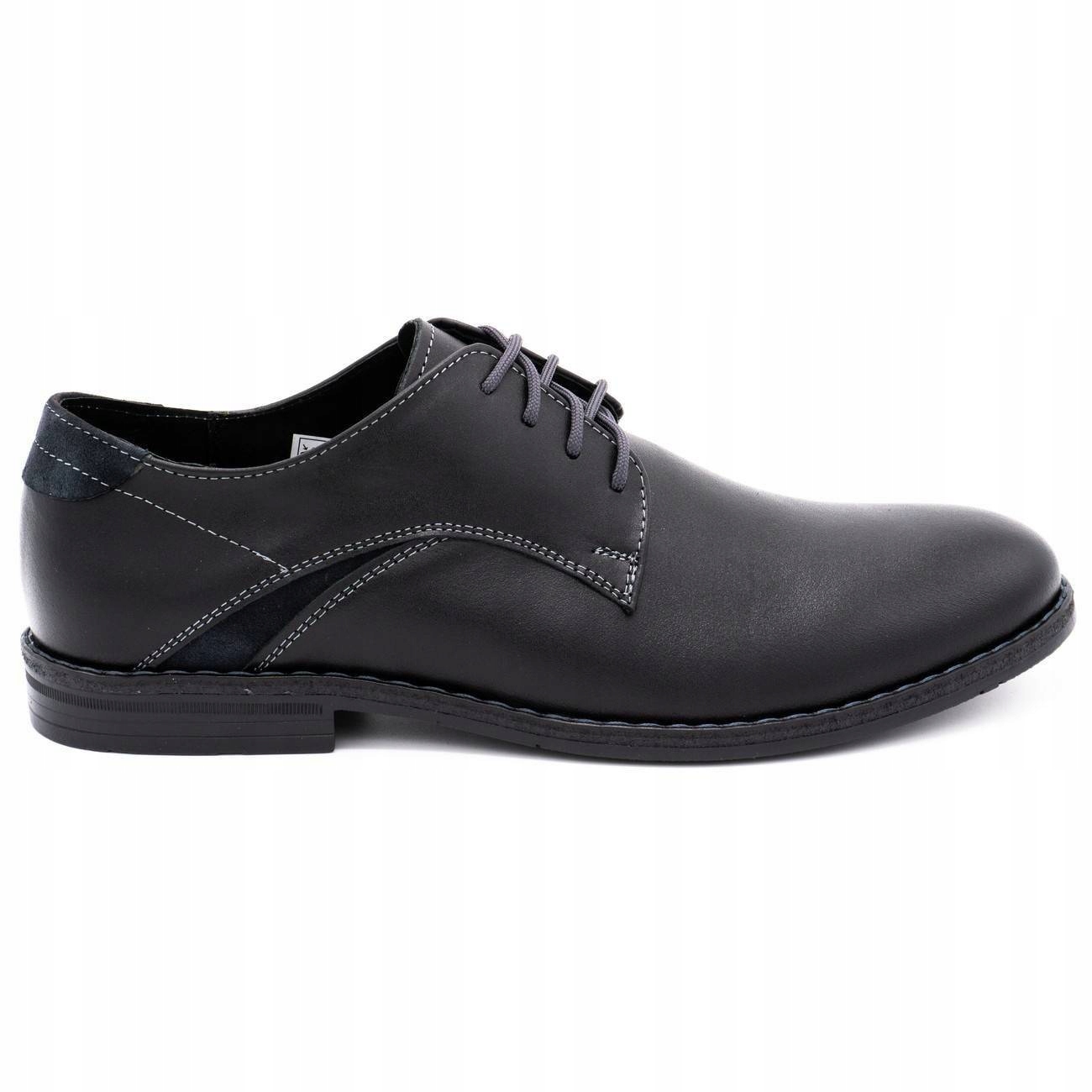 

Buty Wizytowe Męskie Skóra Polskie 253LU Czarny 45