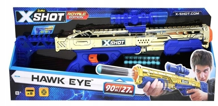 

Zuru Xshot Hawk Eye Royal Edition zasięg 27m 16st